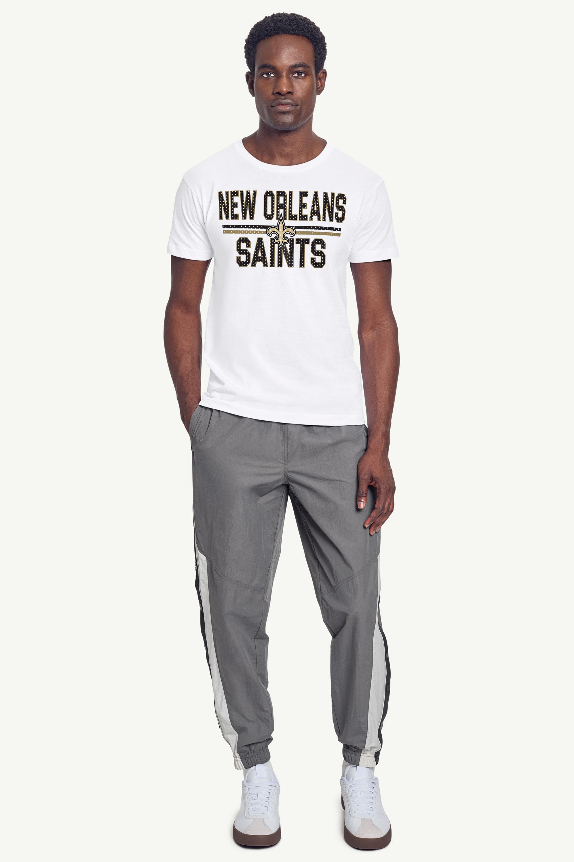 MENS NEW ORLEANS SAINTS MESH LOOK T SHIRT View 3 MENS NEW ORLEANS SAINTS MESH LOOK T SHIRT View 3