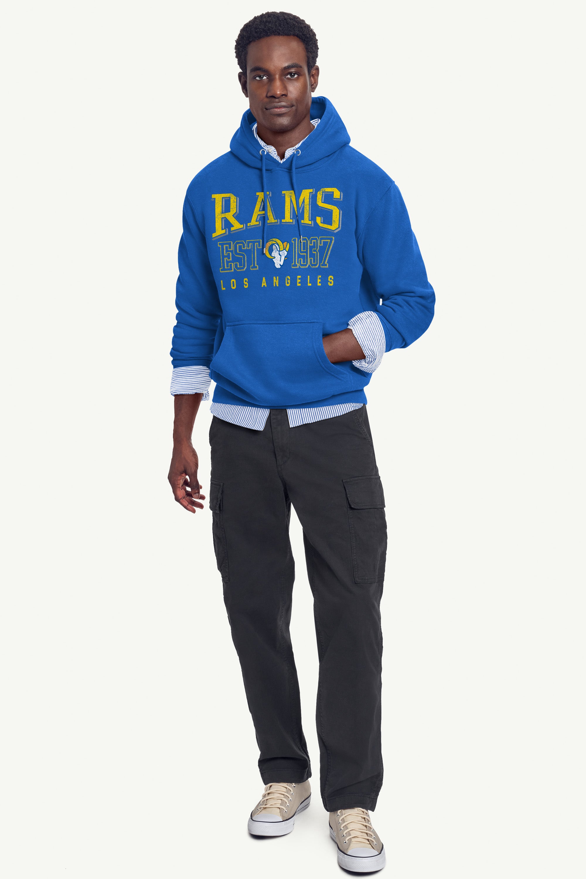 MENS LOS ANGELES RAMS RETRO HOODIE View 3 | Los Angeles Rams MENS LOS ANGELES RAMS RETRO HOODIE View 3 | Los Angeles Rams