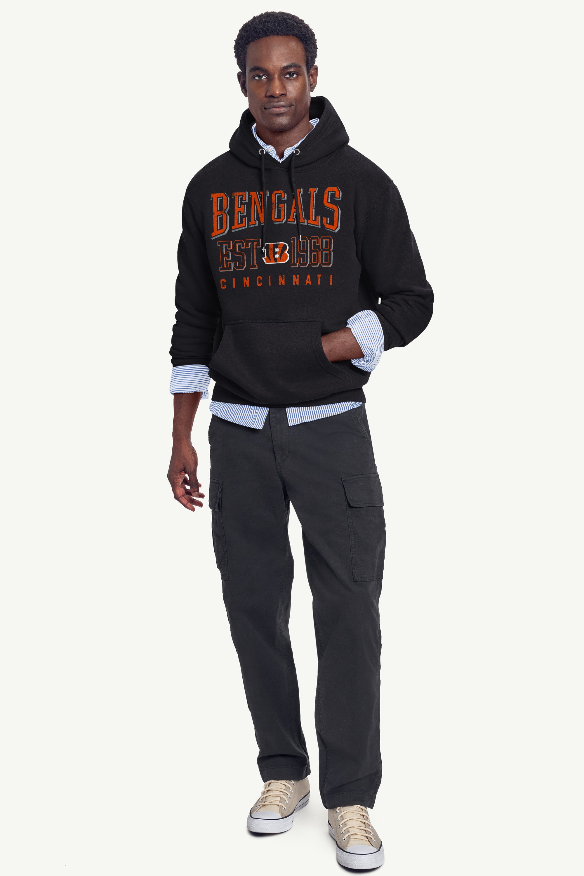 MENS CINCINNATI BENGALS RETRO HOODIE View 2 | Men's Sweatshirts MENS CINCINNATI BENGALS RETRO HOODIE View 2 | Men's Sweatshirts