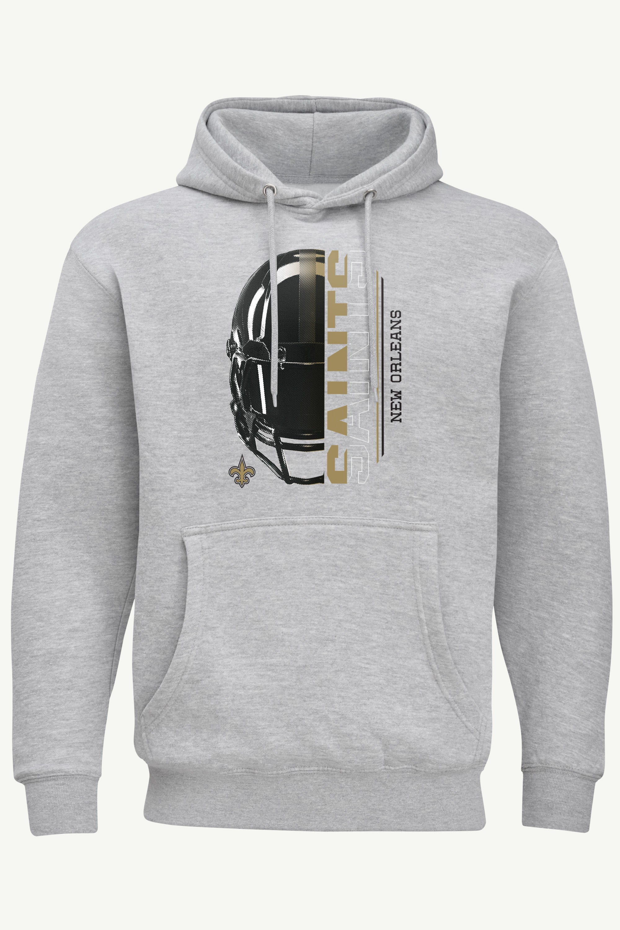 MENS NEW ORLEANS SAINTS HALF HELMET HOODIE View 1 MENS NEW ORLEANS SAINTS HALF HELMET HOODIE View 1