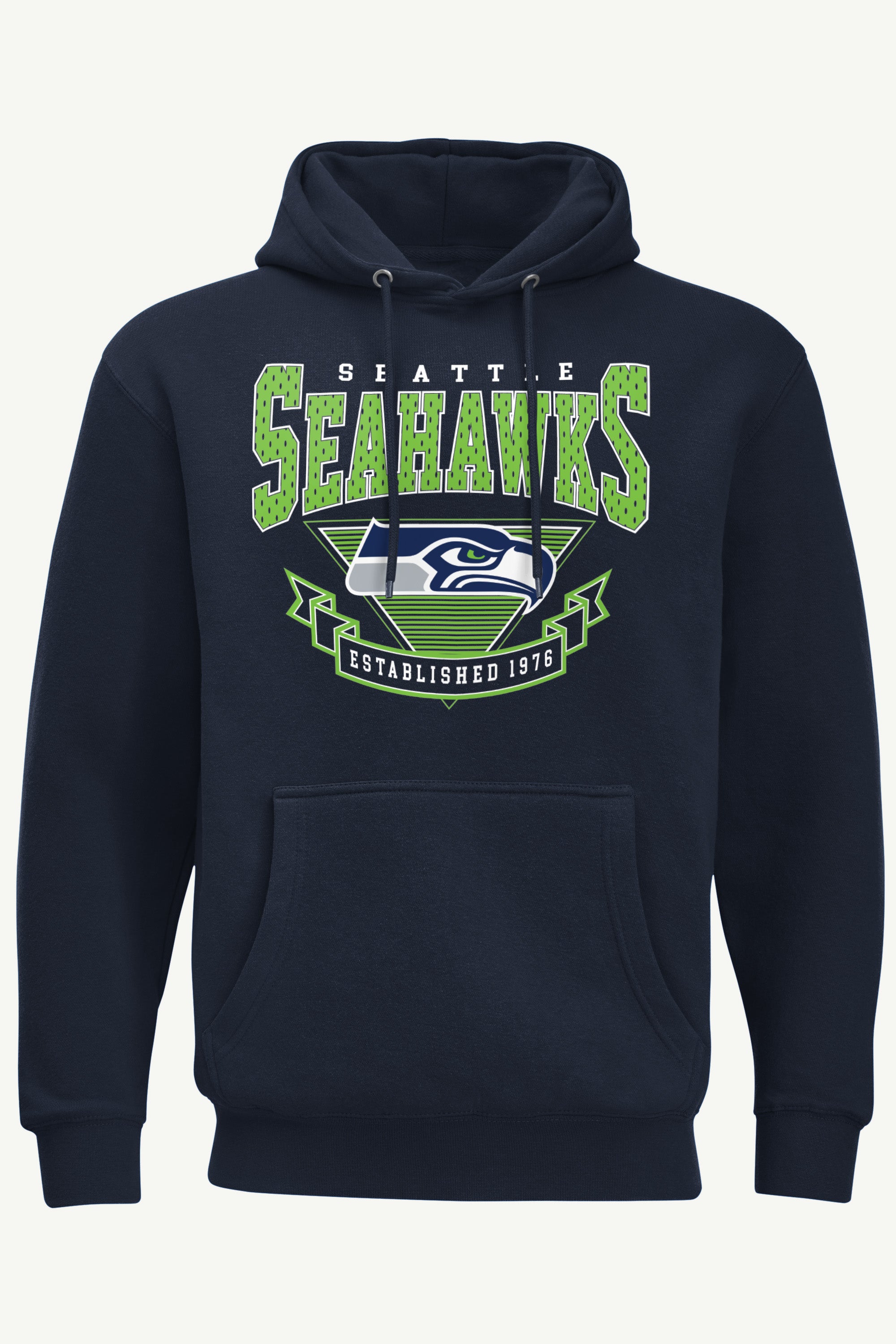 MENS SEATTLE SEAHAWKS 80's INSPIRED HOODIE View 1 MENS SEATTLE SEAHAWKS 80's INSPIRED HOODIE View 1