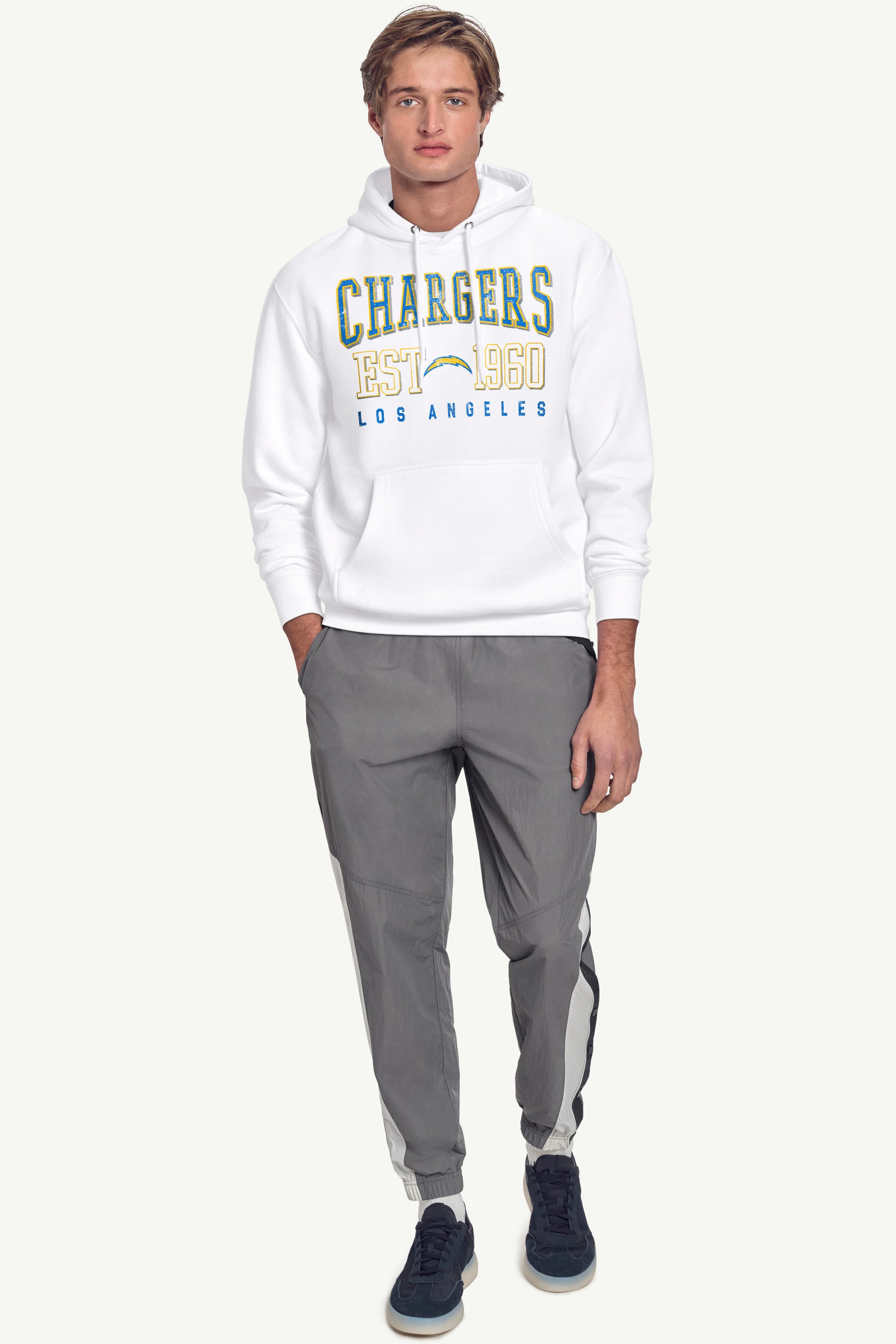 MENS LOS ANGELES CHARGERS RETRO HOODIE View 3 MENS LOS ANGELES CHARGERS RETRO HOODIE View 3