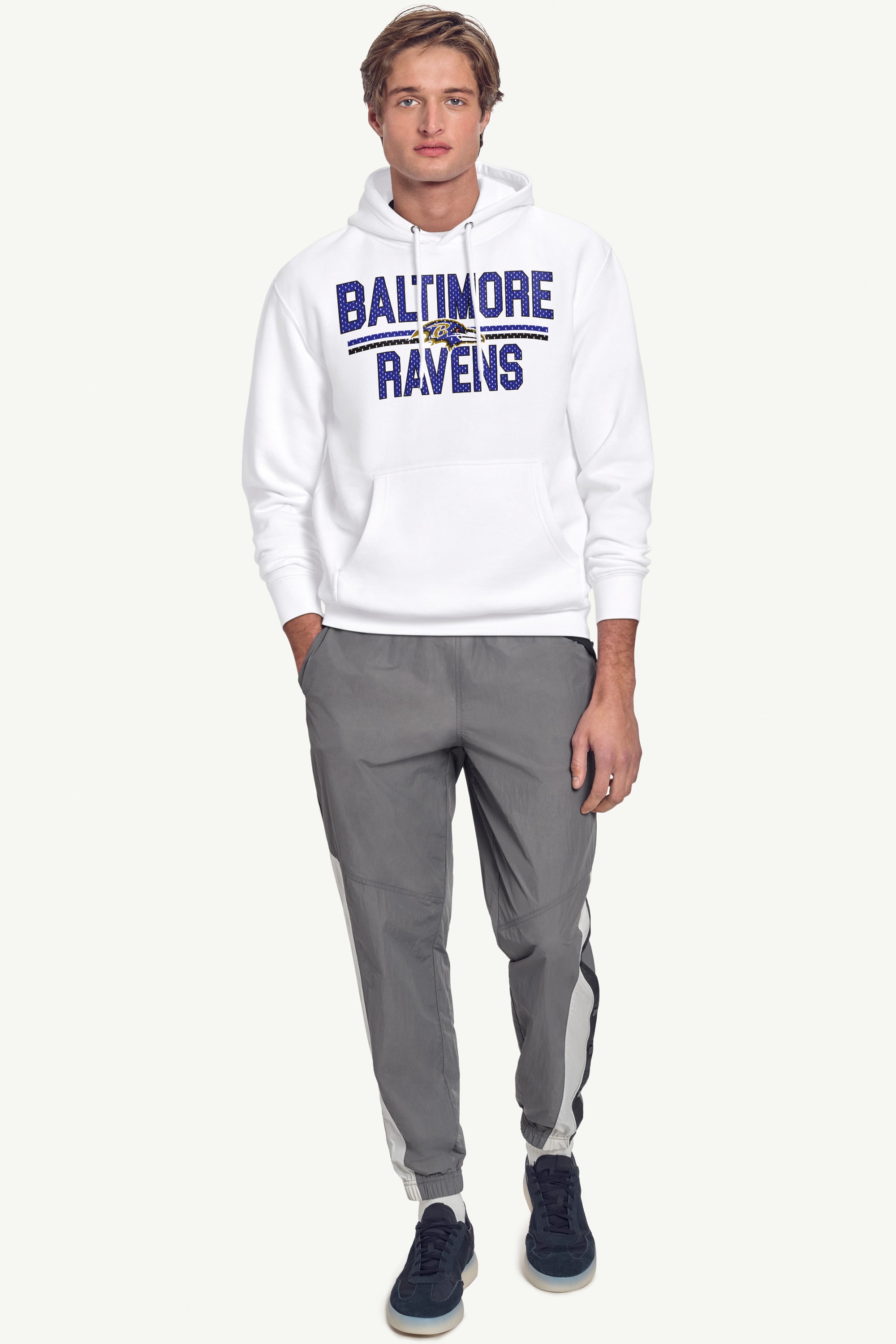 MENS BALTIMORE RAVENS MESH LOOK HOODIE View 3 MENS BALTIMORE RAVENS MESH LOOK HOODIE View 3