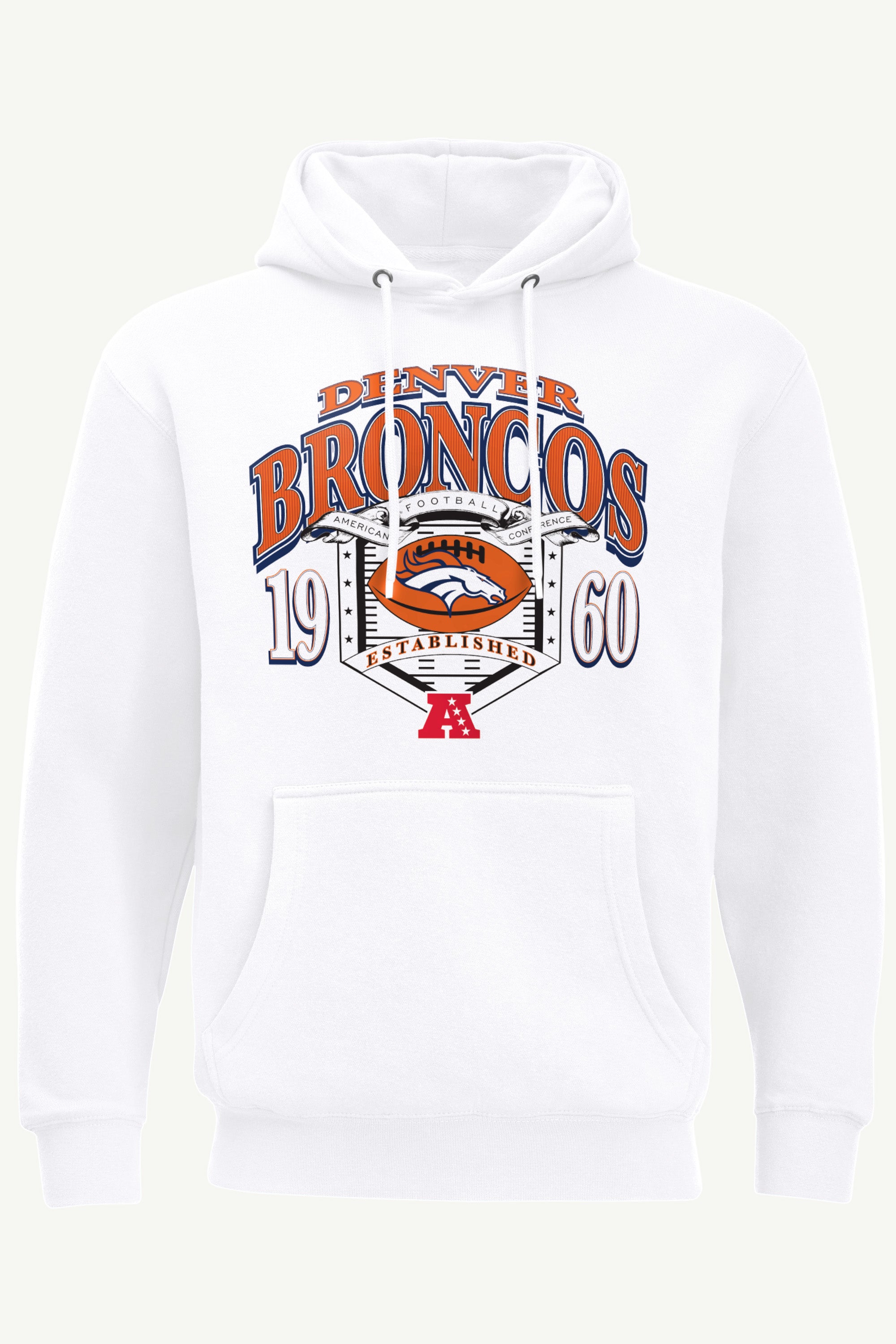MENS DENVER BRONCOS 80s INSPIRED FIELD HOODIE View 1 MENS DENVER BRONCOS 80s INSPIRED FIELD HOODIE View 1
