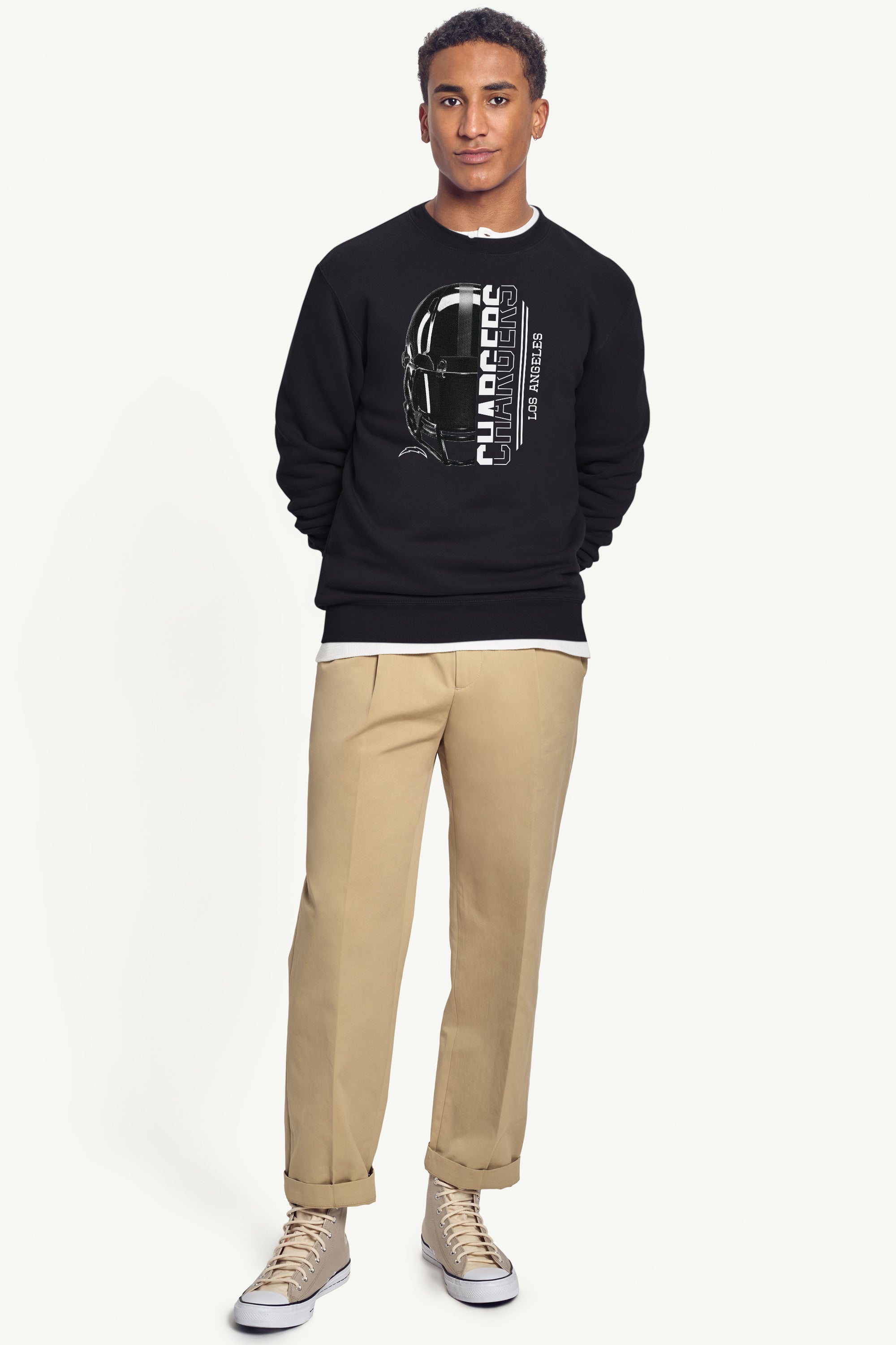 MENS LOS ANGELES CHARGERS HALF HELMET SWEATSHIRT View 3 MENS LOS ANGELES CHARGERS HALF HELMET SWEATSHIRT View 3
