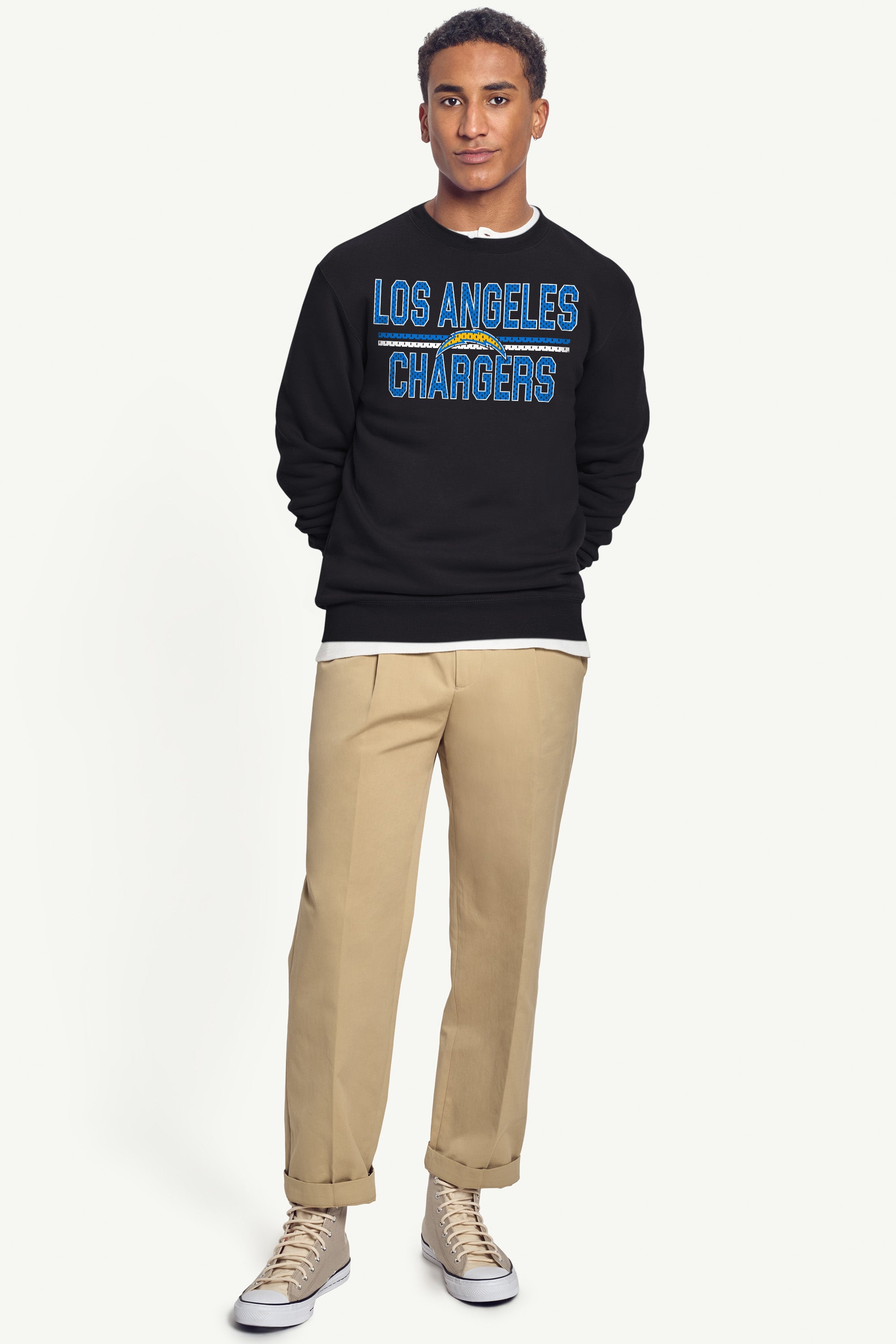 MENS LOS ANGELES CHARGERS MESH LOOK SWEATSHIRT View 5 MENS LOS ANGELES CHARGERS MESH LOOK SWEATSHIRT View 5