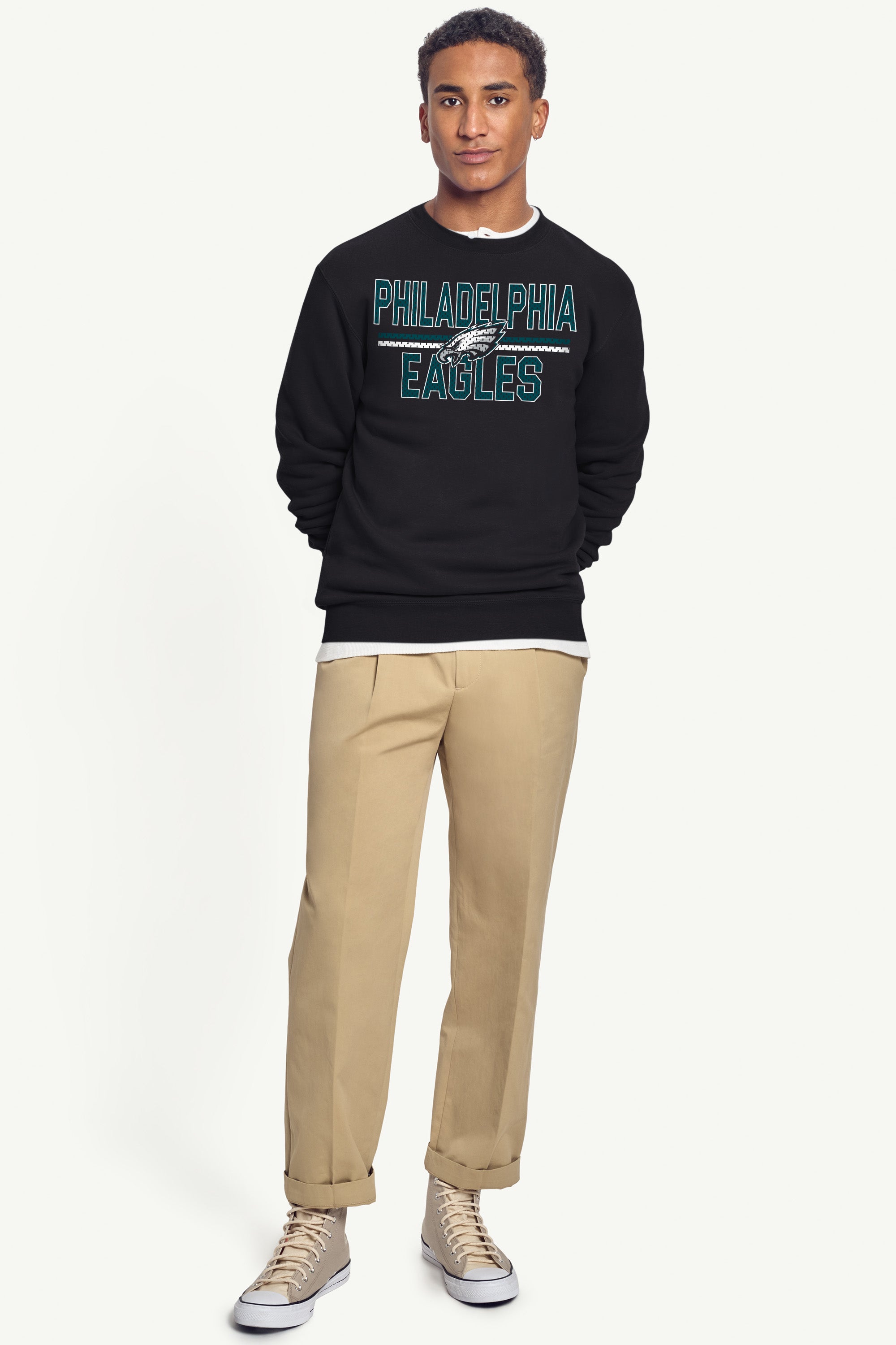 MENS PHILADELPHIA EAGLES MESH LOOK SWEATSHIRT View 3 MENS PHILADELPHIA EAGLES MESH LOOK SWEATSHIRT View 3