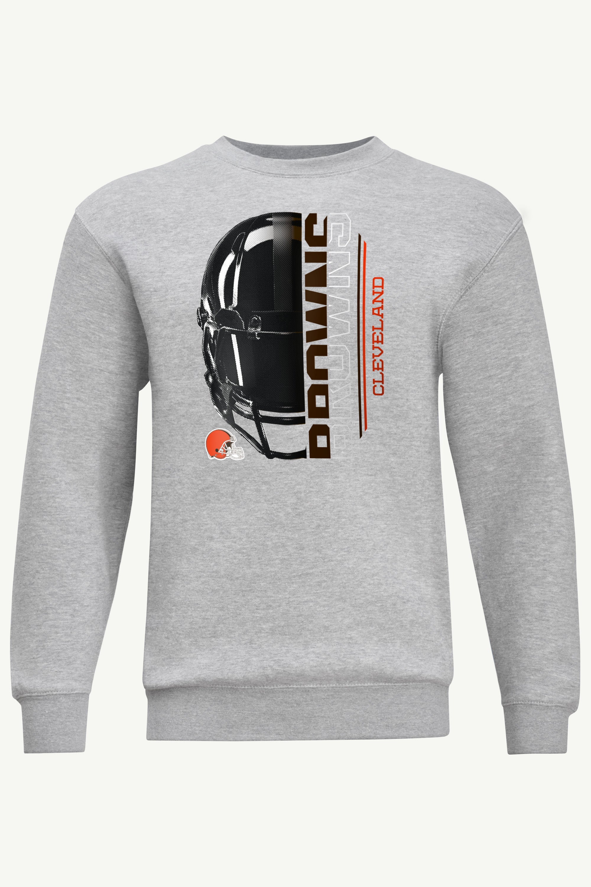 MENS CLEVELAND BROWNS HALF HELMET SWEATSHIRT View 1 MENS CLEVELAND BROWNS HALF HELMET SWEATSHIRT View 1