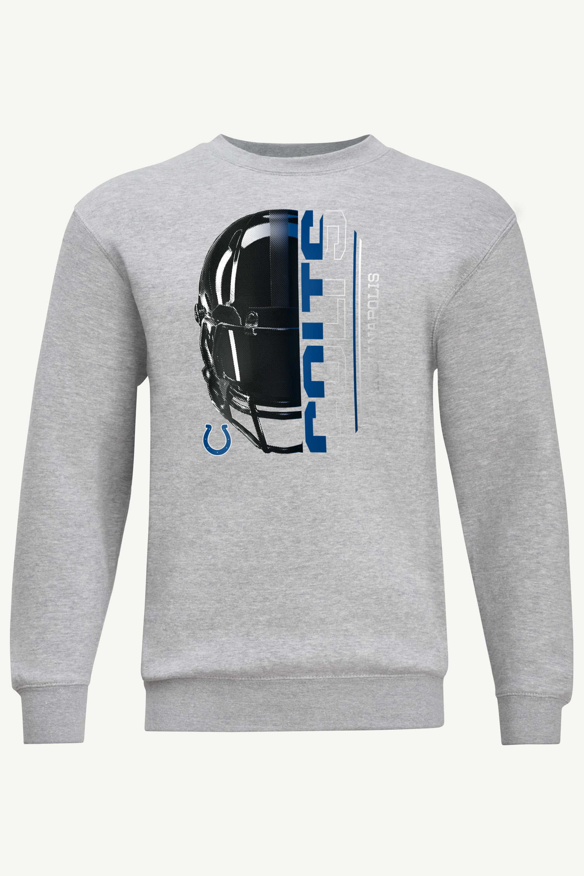MENS INDIANAPOLIS COLTS HALF HELMET SWEATSHIRT View 1 MENS INDIANAPOLIS COLTS HALF HELMET SWEATSHIRT View 1