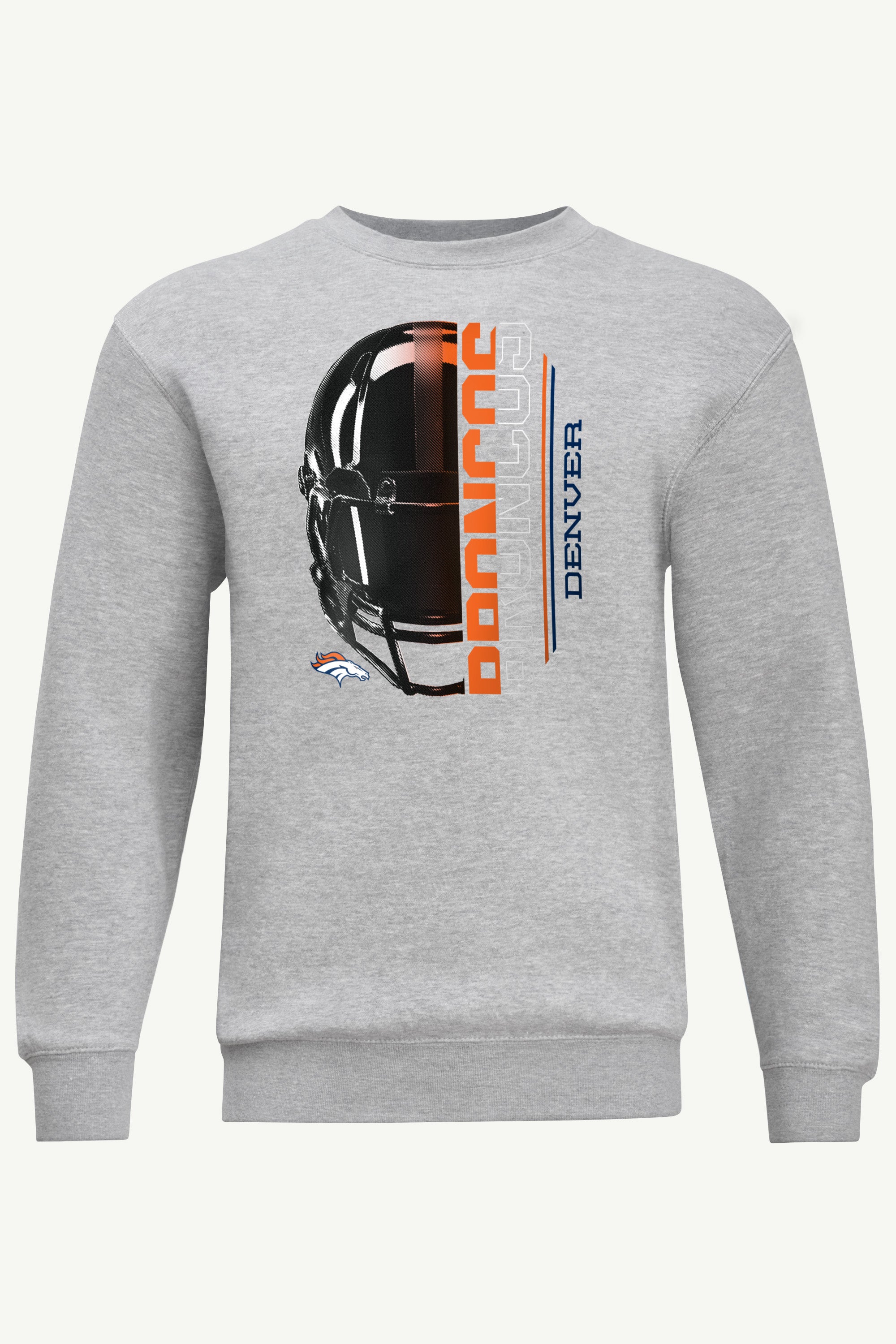 MENS DENVER BRONCOS HALF HELMET SWEATSHIRT View 1 MENS DENVER BRONCOS HALF HELMET SWEATSHIRT View 1