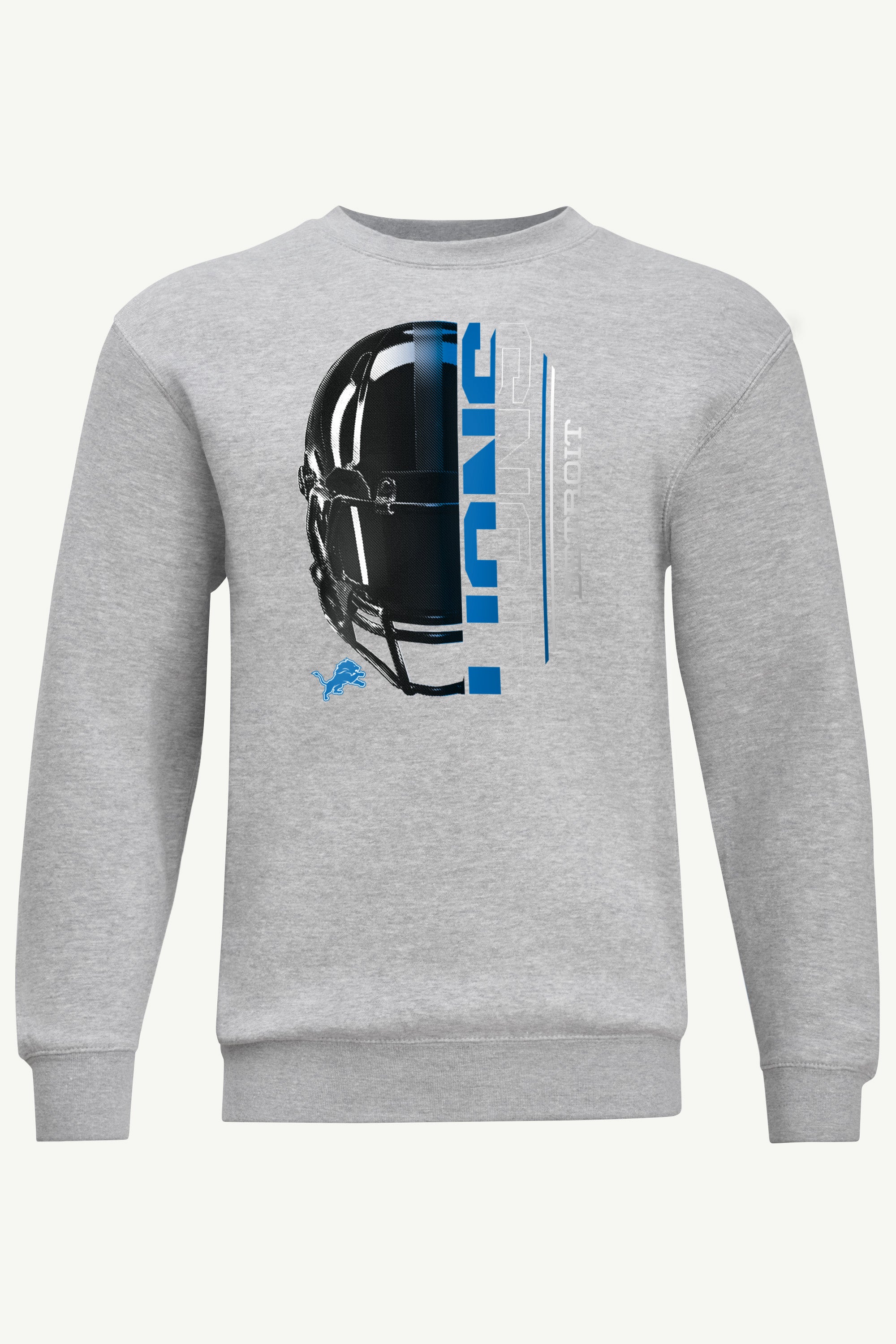MENS DETROIT LIONS HALF HELMET SWEATSHIRT View 1 MENS DETROIT LIONS HALF HELMET SWEATSHIRT View 1