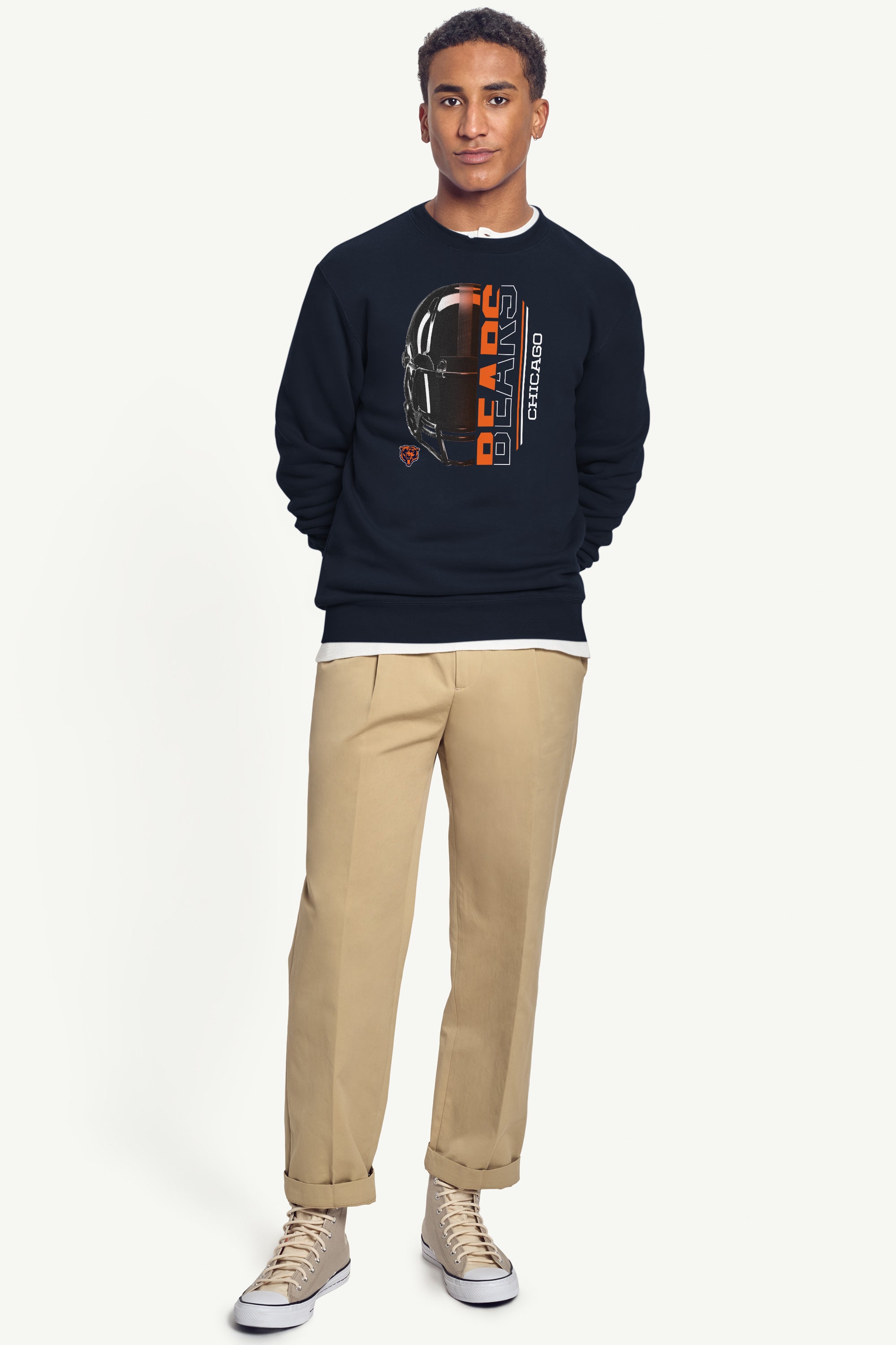 MENS CHICAGO BEARS HALF HELMET SWEATSHIRT View 3 MENS CHICAGO BEARS HALF HELMET SWEATSHIRT View 3