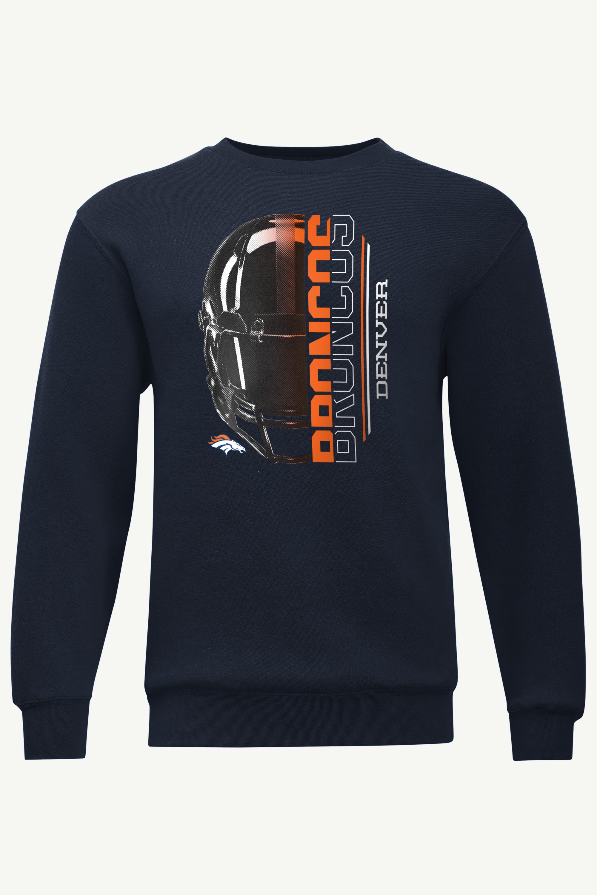 MENS DENVER BRONCOS HALF HELMET SWEATSHIRT View 1 MENS DENVER BRONCOS HALF HELMET SWEATSHIRT View 1