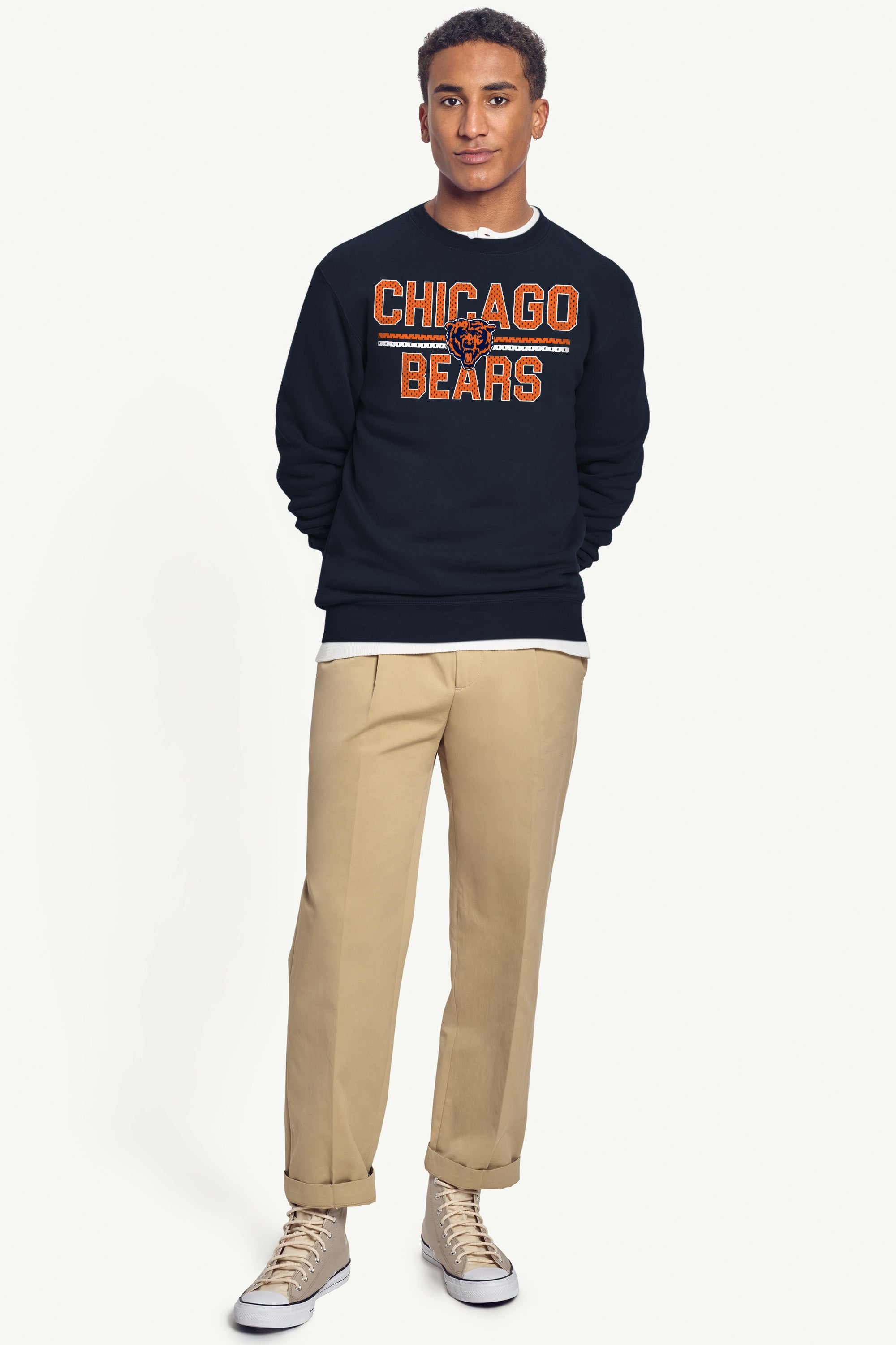 MENS CHICAGO BEARS MESH LOOK SWEATSHIRT View 3 MENS CHICAGO BEARS MESH LOOK SWEATSHIRT View 3