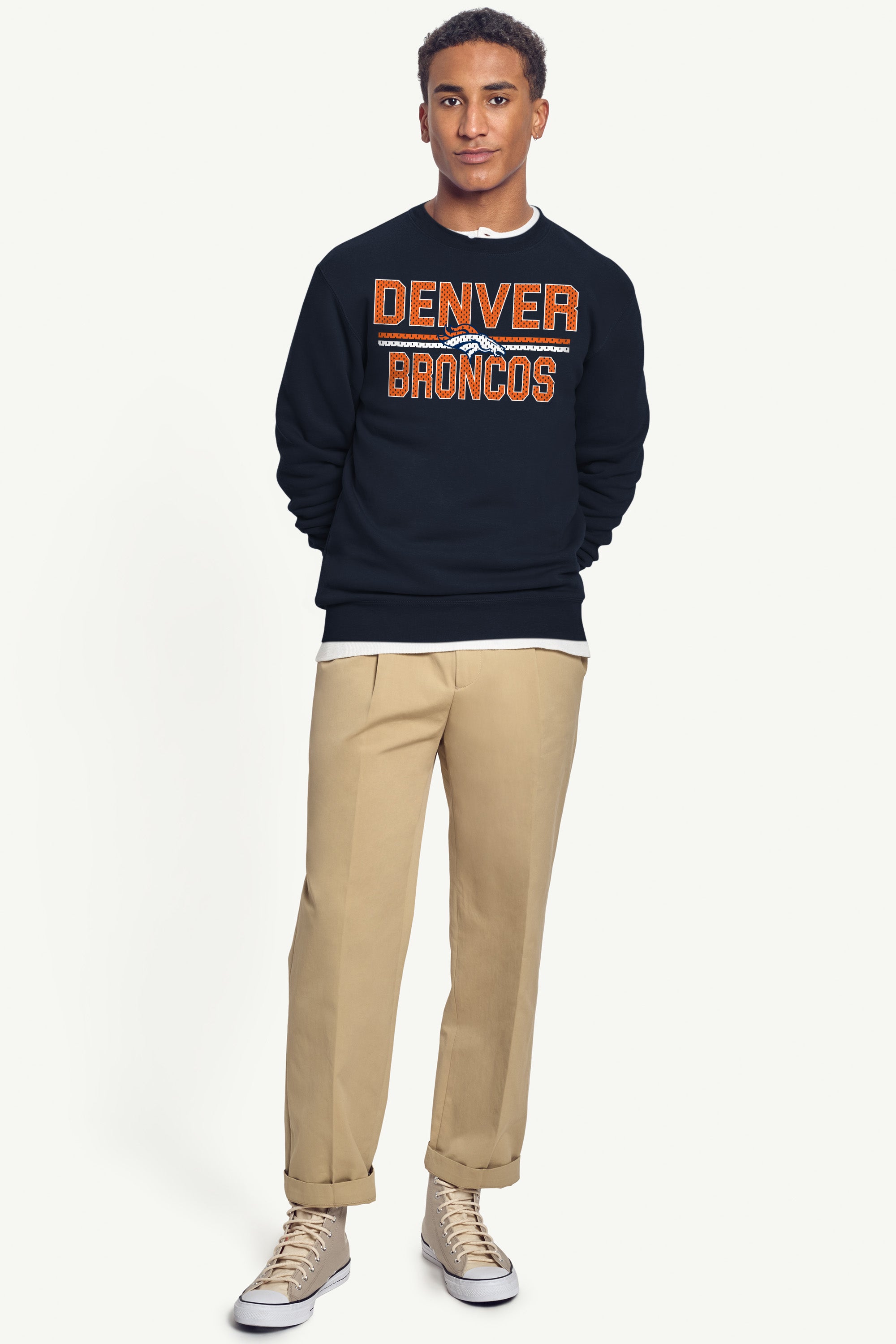 MENS DENVER BRONCOS MESH LOOK SWEATSHIRT View 3 MENS DENVER BRONCOS MESH LOOK SWEATSHIRT View 3