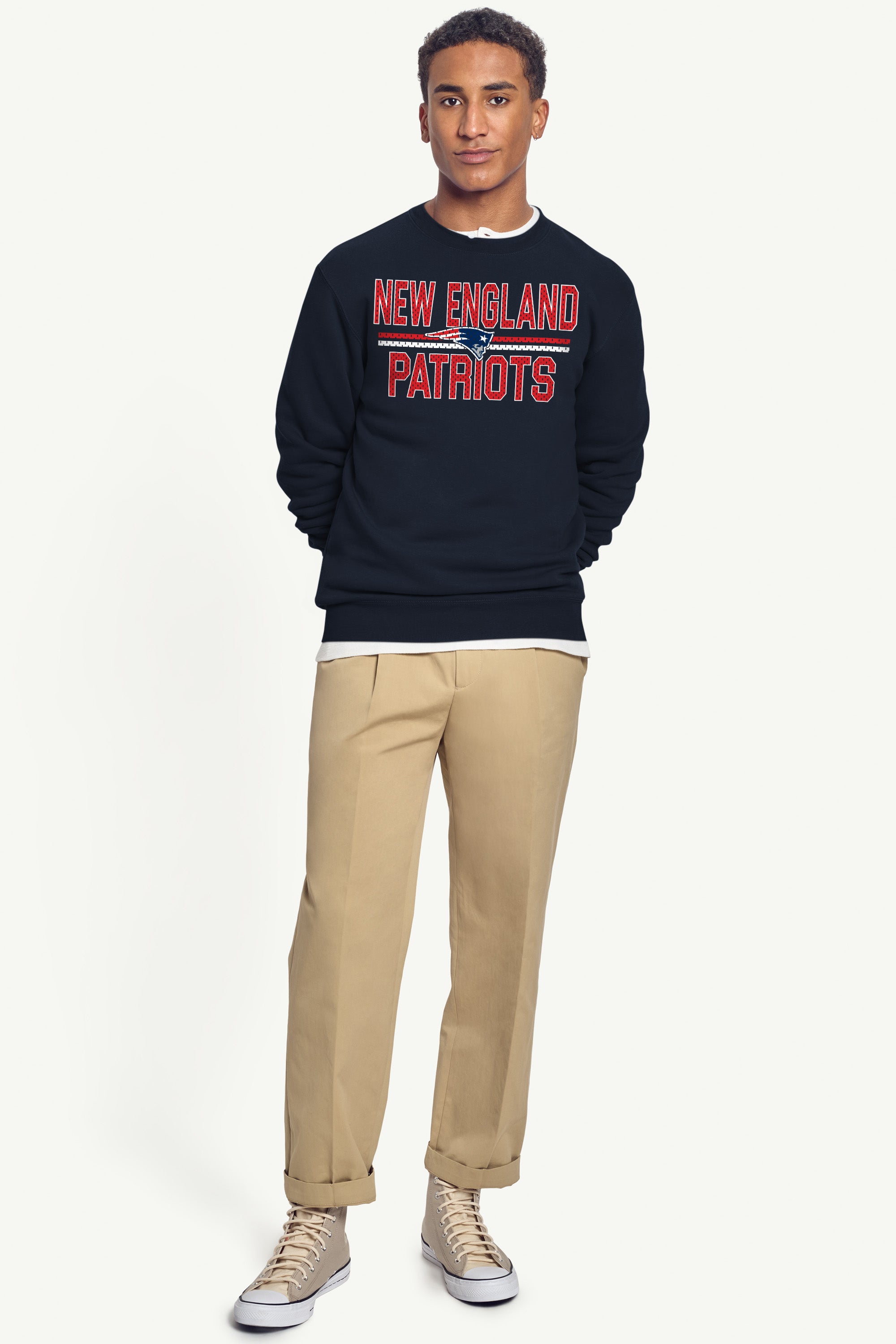 MENS NEW ENGLAND PATRIOTS MESH LOOK SWEATSHIRT View 3 MENS NEW ENGLAND PATRIOTS MESH LOOK SWEATSHIRT View 3