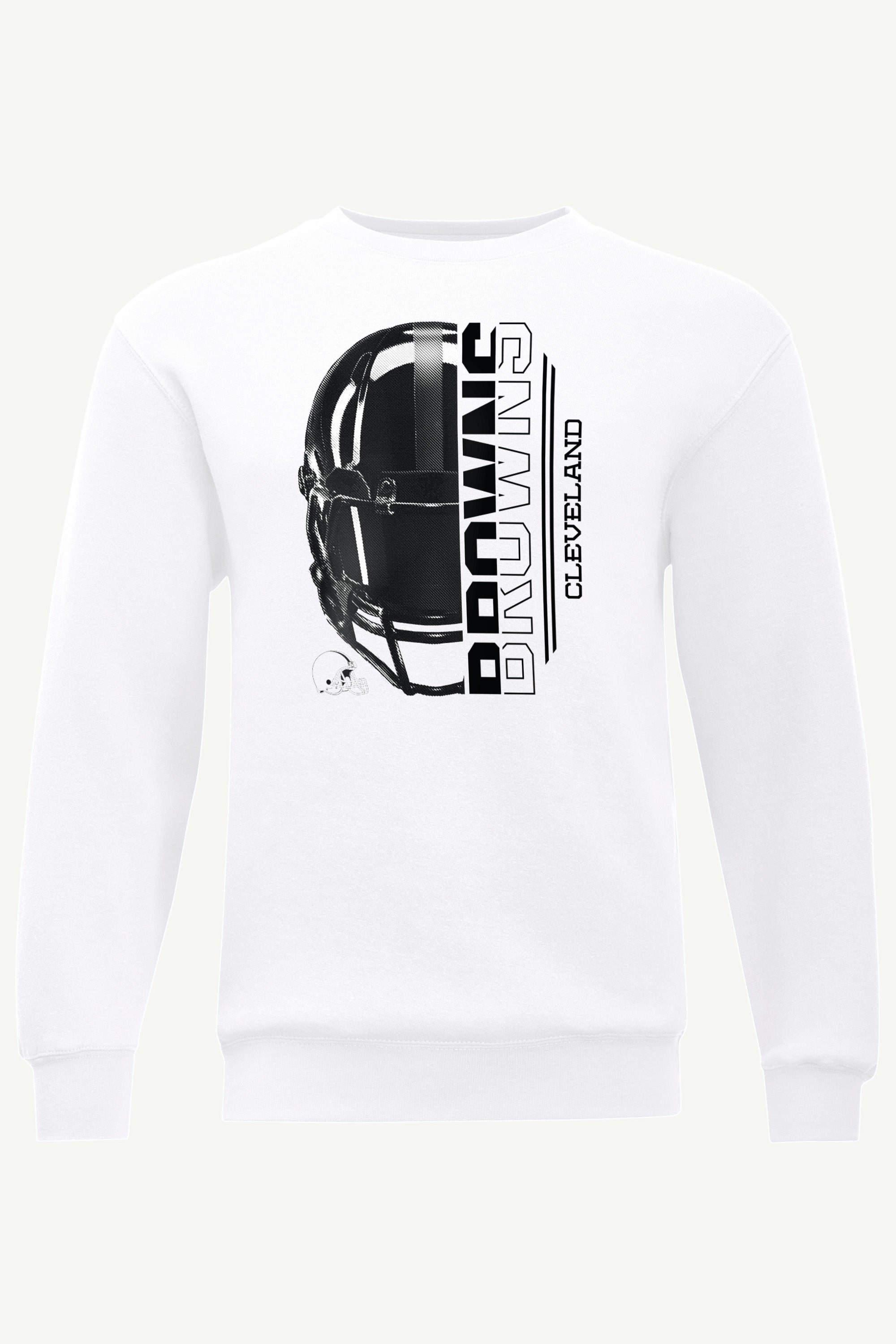 MENS CLEVELAND BROWNS HALF HELMET SWEATSHIRT View 1 MENS CLEVELAND BROWNS HALF HELMET SWEATSHIRT View 1