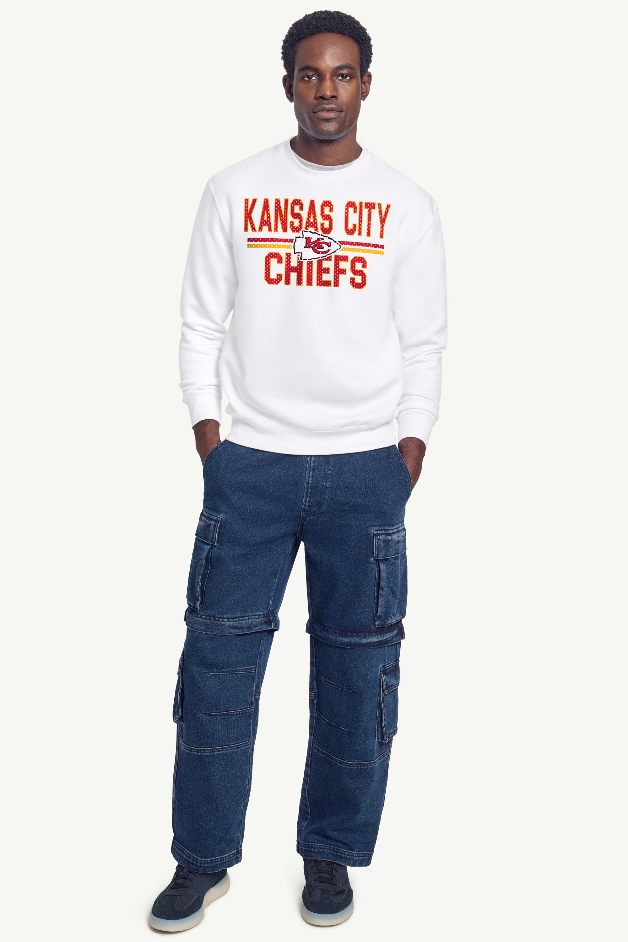 MENS KANSAS CITY CHIEFS MESH LOOK SWEATSHIRT View 4 MENS KANSAS CITY CHIEFS MESH LOOK SWEATSHIRT View 4