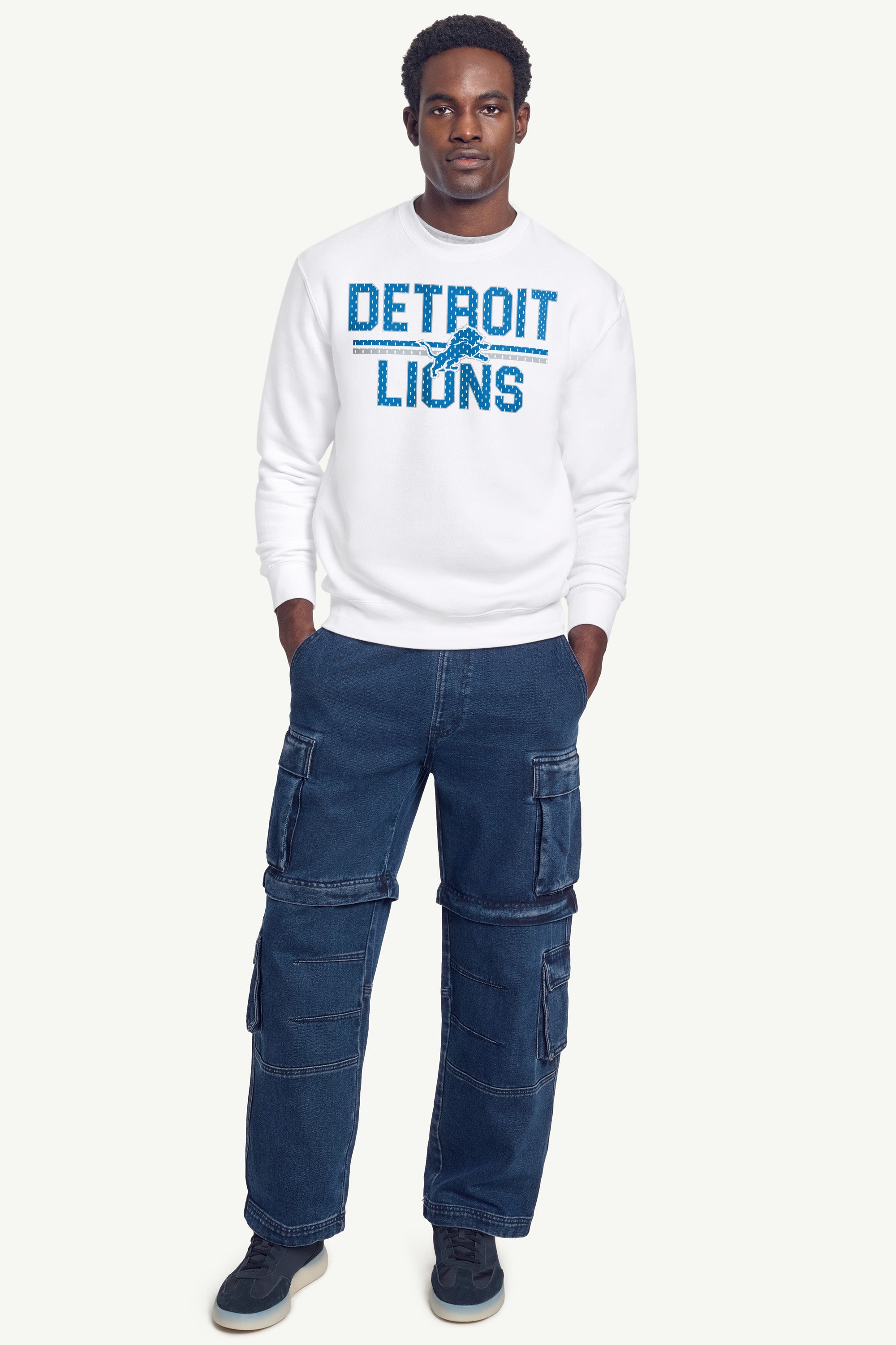 MENS DETROIT LIONS MESH LOOK SWEATSHIRT View 2 | Detroit Lions MENS DETROIT LIONS MESH LOOK SWEATSHIRT View 2 | Detroit Lions