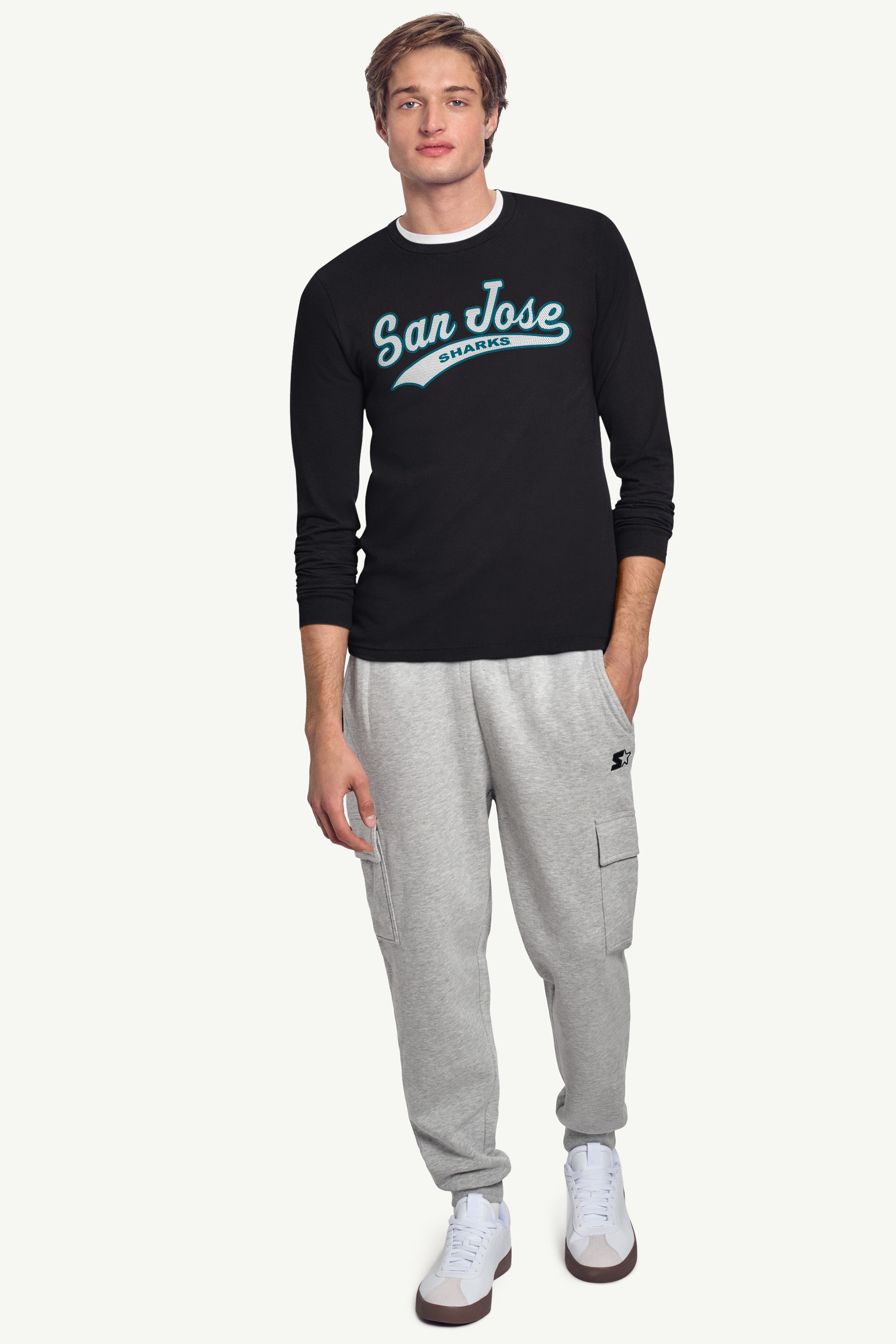 MENS SAN JOSE SHARKS TAILSWEEP LONG SLEEVE T SHIRT View 3 | San Jose Sharks MENS SAN JOSE SHARKS TAILSWEEP LONG SLEEVE T SHIRT View 3 | San Jose Sharks