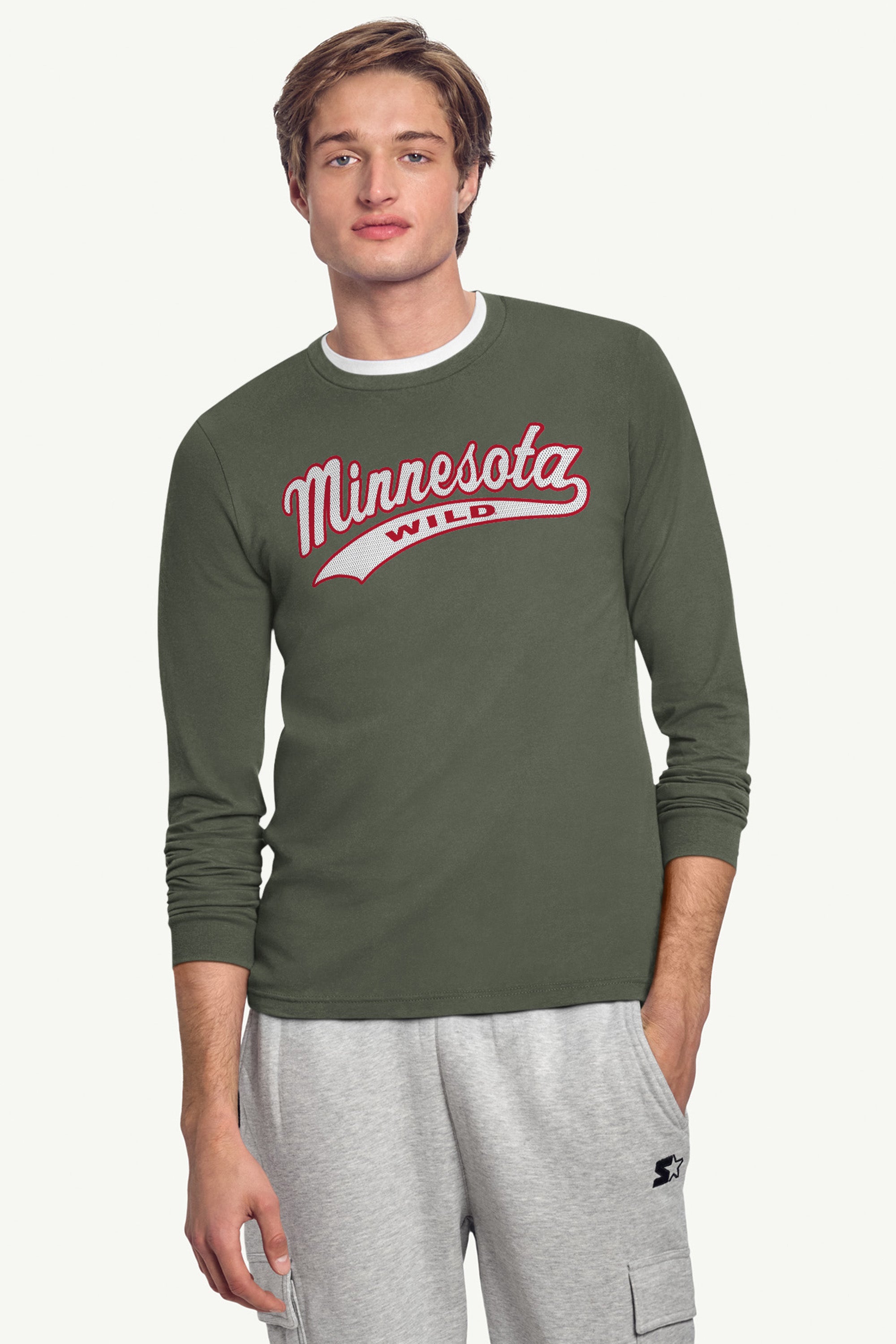 MENS MINNESOTA WILD TAILSWEEP LONG SLEEVE T SHIRT View 1 | Minnesota Wild MENS MINNESOTA WILD TAILSWEEP LONG SLEEVE T SHIRT View 1 | Minnesota Wild