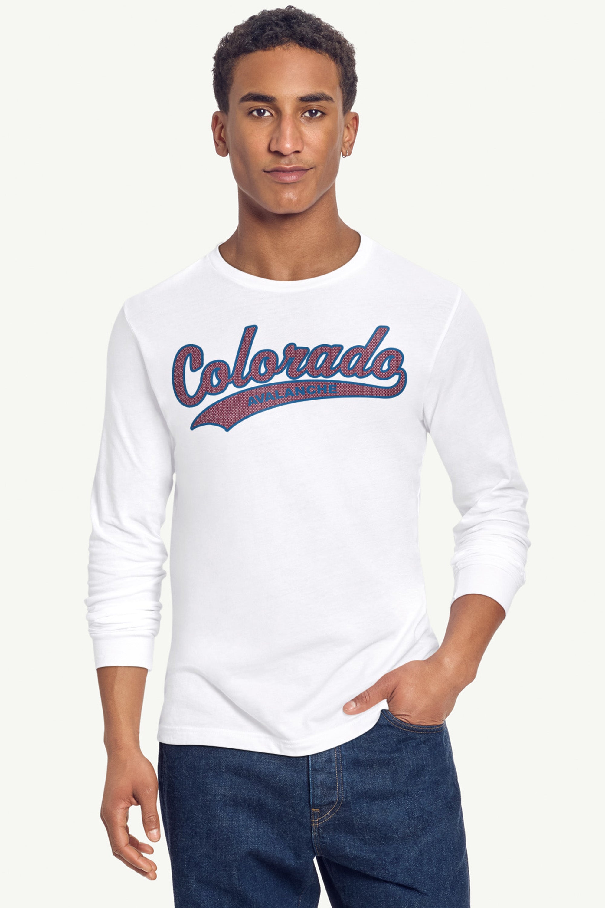 MENS COLORADO AVALANCHE TAILSWEEP LONG SLEEVE T SHIRT View 4 | Men's T-Shirts MENS COLORADO AVALANCHE TAILSWEEP LONG SLEEVE T SHIRT View 4 | Men's T-Shirts