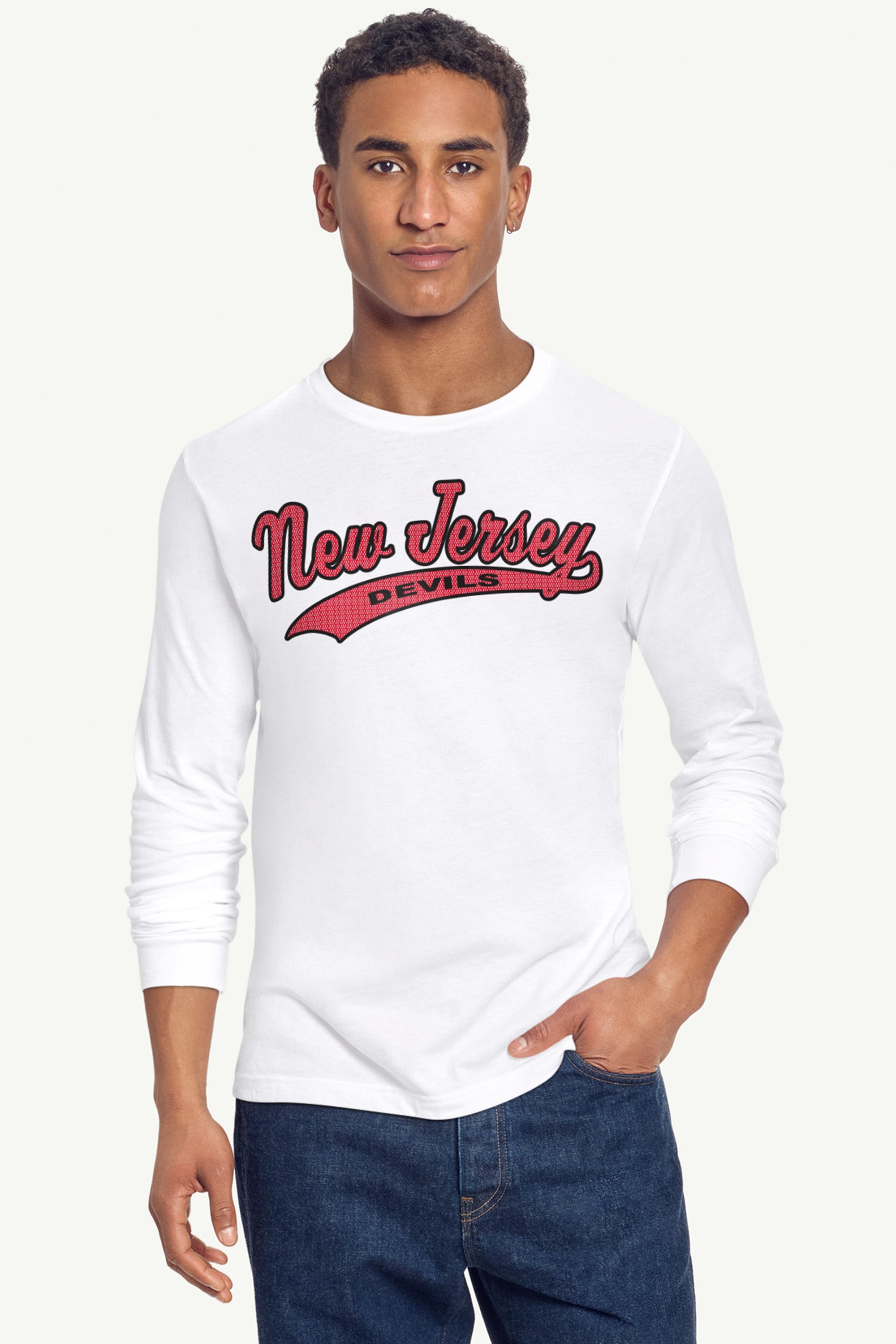 MENS NEW JERSEY DEVILS TAILSWEEP LONG SLEEVE T SHIRT View 4 MENS NEW JERSEY DEVILS TAILSWEEP LONG SLEEVE T SHIRT View 4