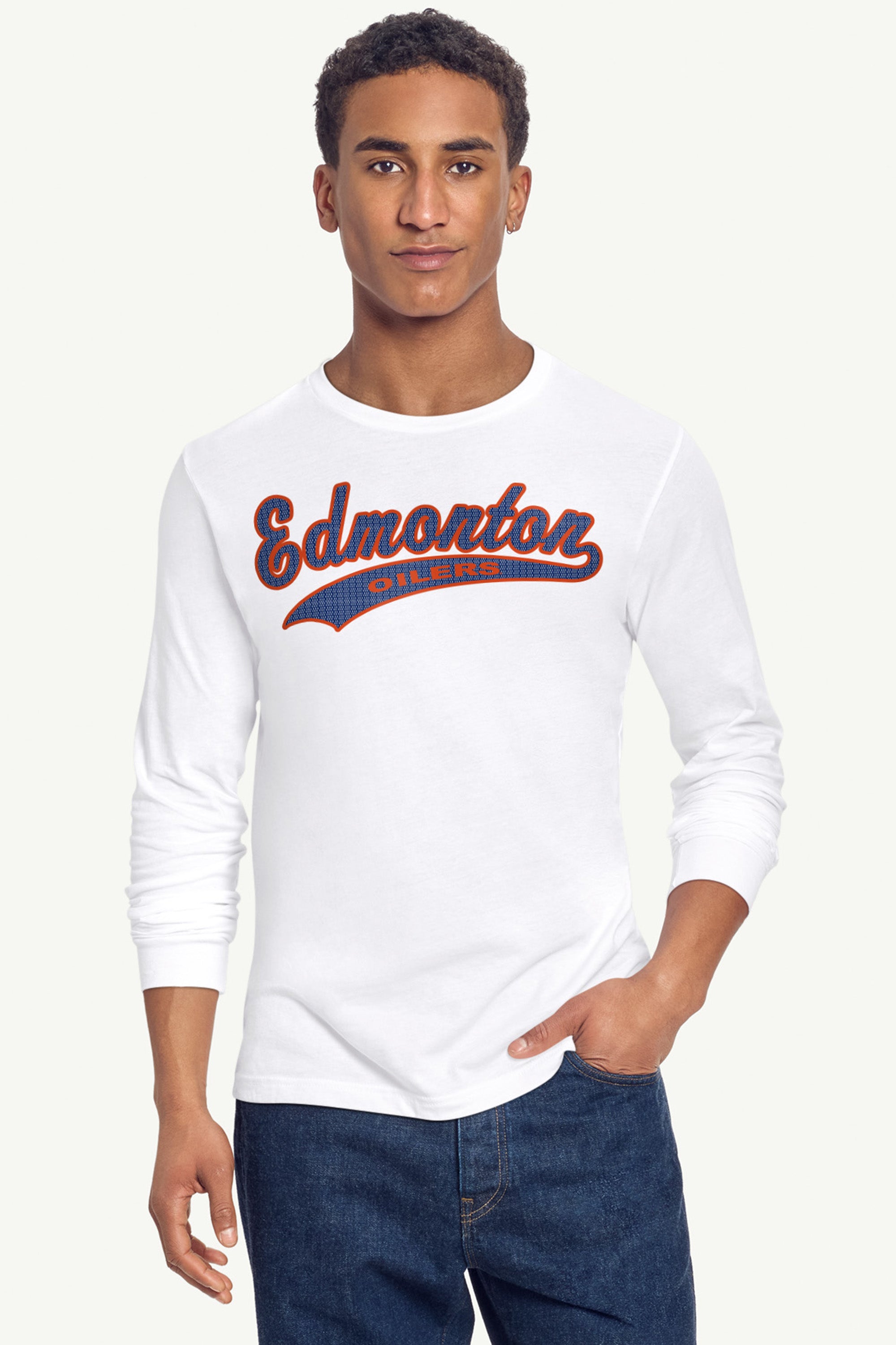 MENS EDMONTON OILERS TAILSWEEP LONG SLEEVE T SHIRT View 4 | Edmonton Oilers MENS EDMONTON OILERS TAILSWEEP LONG SLEEVE T SHIRT View 4 | Edmonton Oilers
