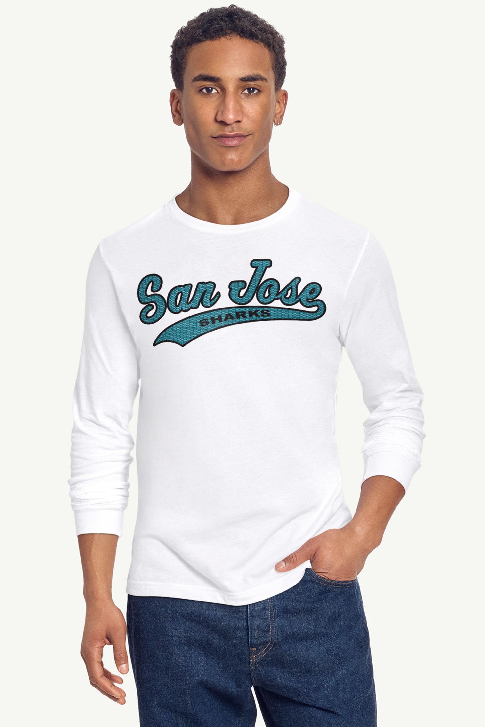 MENS SAN JOSE SHARKS TAILSWEEP LONG SLEEVE T SHIRT View 5 | San Jose Sharks MENS SAN JOSE SHARKS TAILSWEEP LONG SLEEVE T SHIRT View 5 | San Jose Sharks
