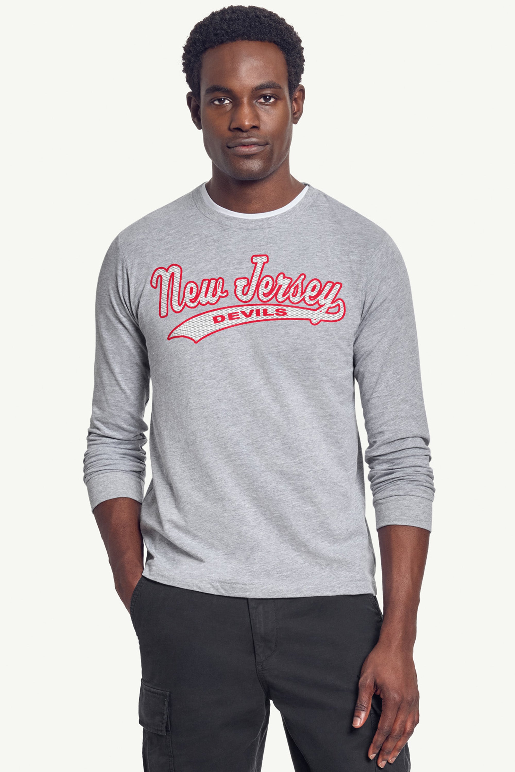 MENS NEW JERSEY DEVILS TAILSWEEP LONG SLEEVE T SHIRT View 3 MENS NEW JERSEY DEVILS TAILSWEEP LONG SLEEVE T SHIRT View 3