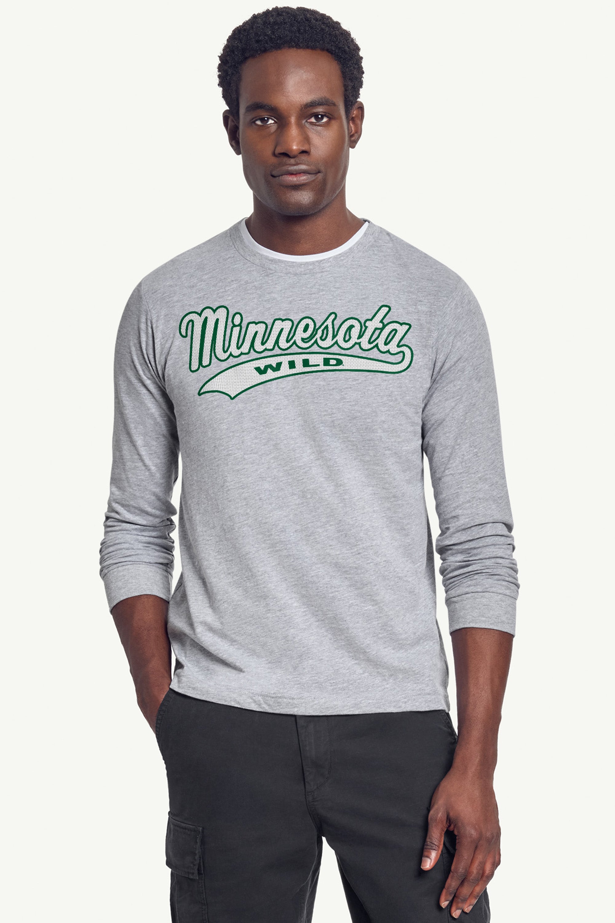 MENS MINNESOTA WILD TAILSWEEP LONG SLEEVE T SHIRT View 2 | Minnesota Wild MENS MINNESOTA WILD TAILSWEEP LONG SLEEVE T SHIRT View 2 | Minnesota Wild