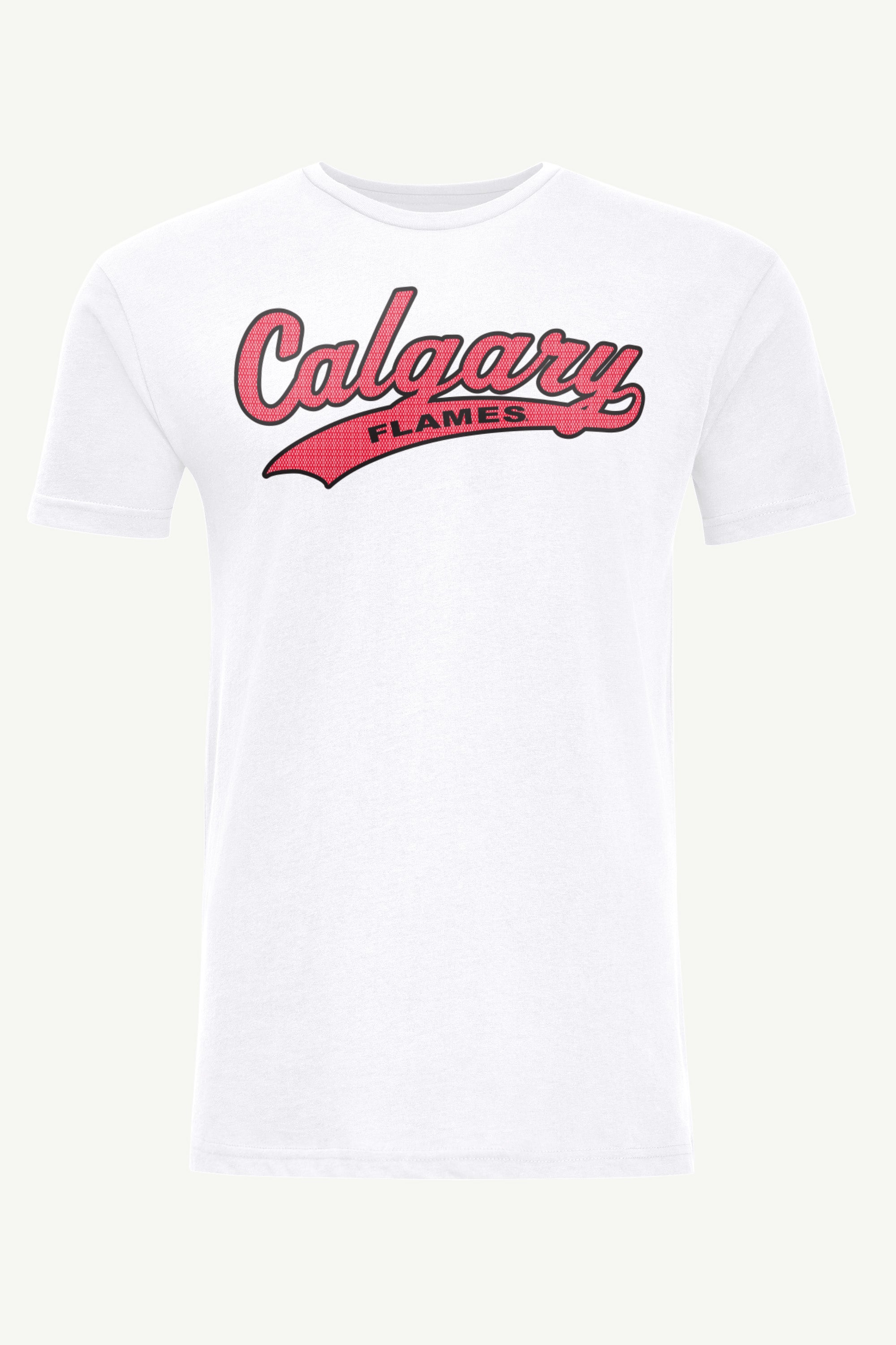 MENS CALGARY FLAMES TAILSWEEP T SHIRT View 1 MENS CALGARY FLAMES TAILSWEEP T SHIRT View 1