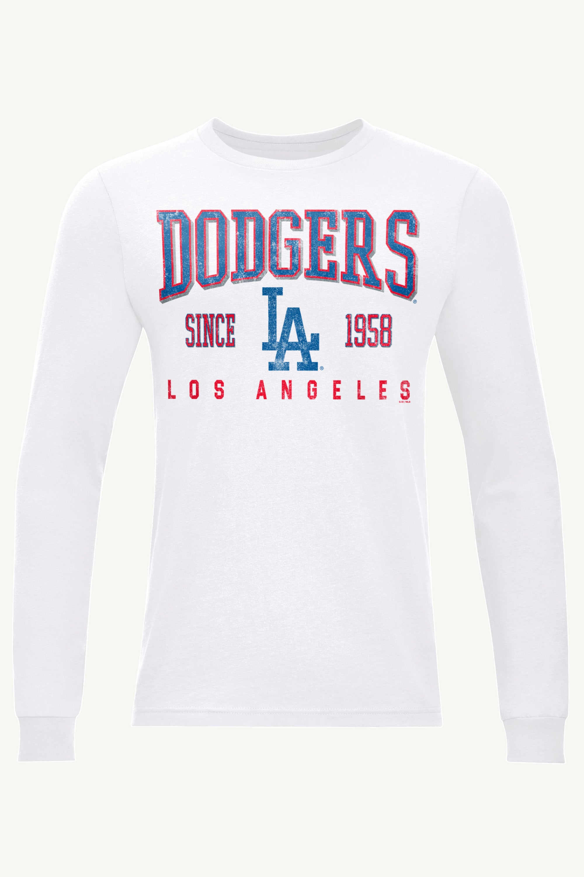MENS LOS ANGELES DODGERS RETRO LONG SLEEVE T SHIRT View 1 | Los Angeles Dodgers MENS LOS ANGELES DODGERS RETRO LONG SLEEVE T SHIRT View 1 | Los Angeles Dodgers