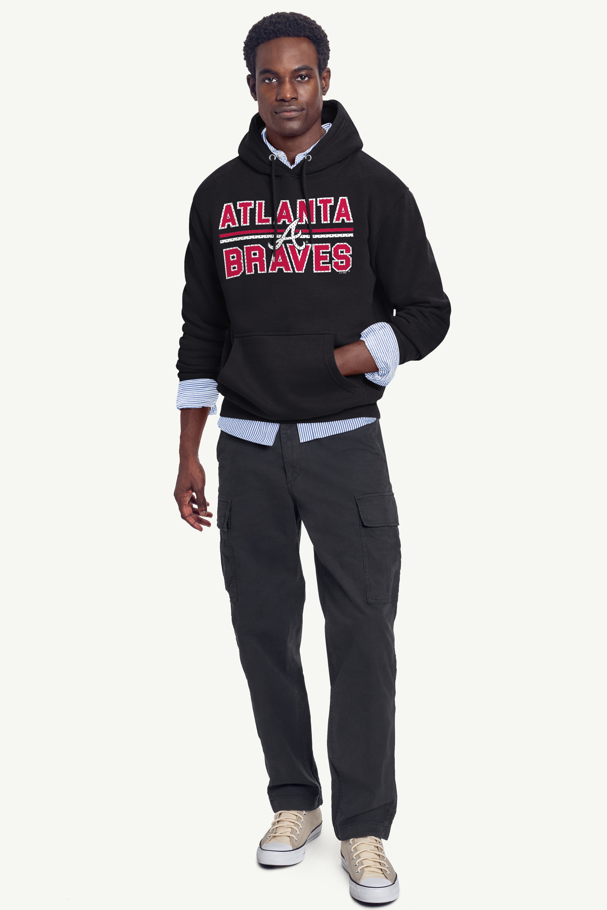 MENS ATLANTA BRAVES MESH LOOK HOODIE View 3 | Atlanta Braves MENS ATLANTA BRAVES MESH LOOK HOODIE View 3 | Atlanta Braves