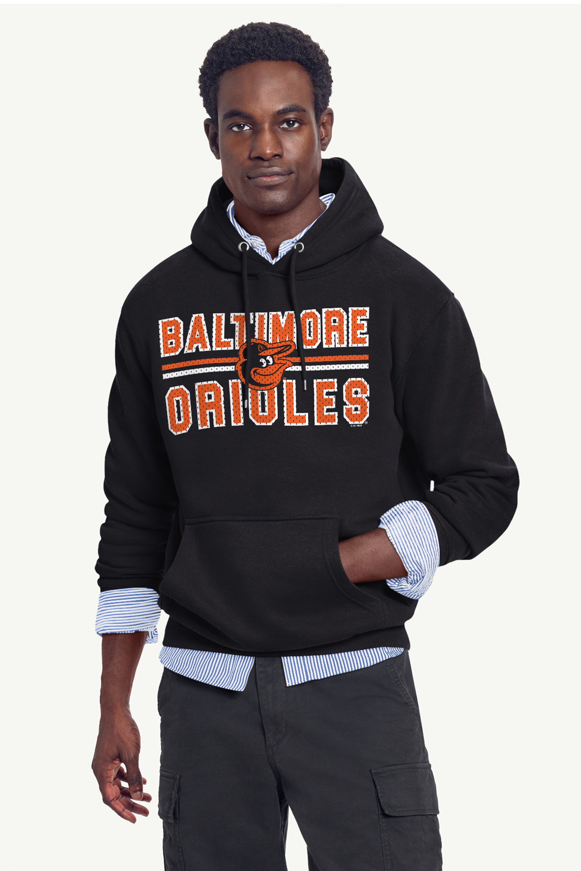 MENS BALTIMORE ORIOLES MESH LOOK HOODIE View 2 | Baltimore Orioles MENS BALTIMORE ORIOLES MESH LOOK HOODIE View 2 | Baltimore Orioles