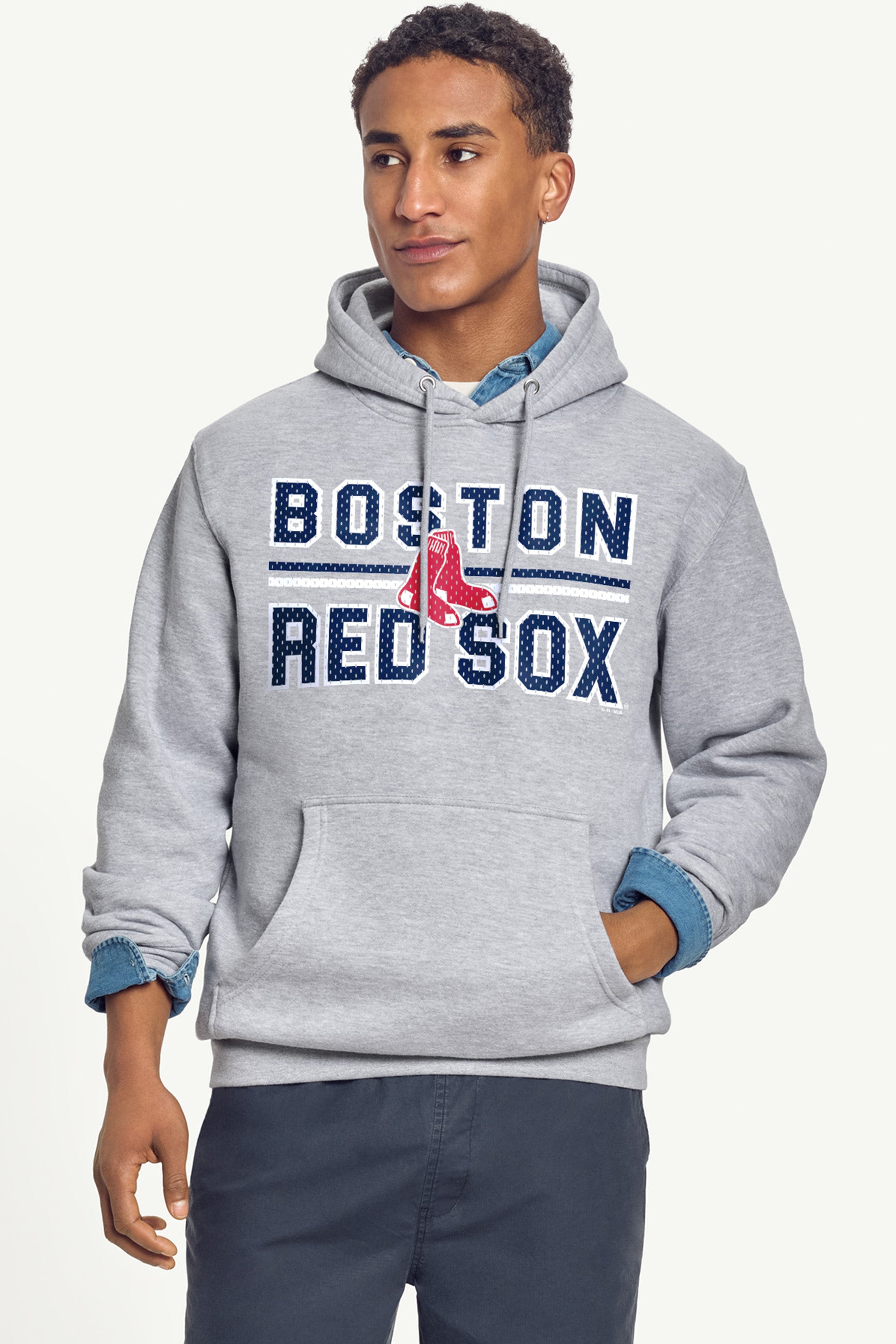 MENS BOSTON RED SOX MESH LOOK HOODIE View 2 | Boston Red Sox MENS BOSTON RED SOX MESH LOOK HOODIE View 2 | Boston Red Sox