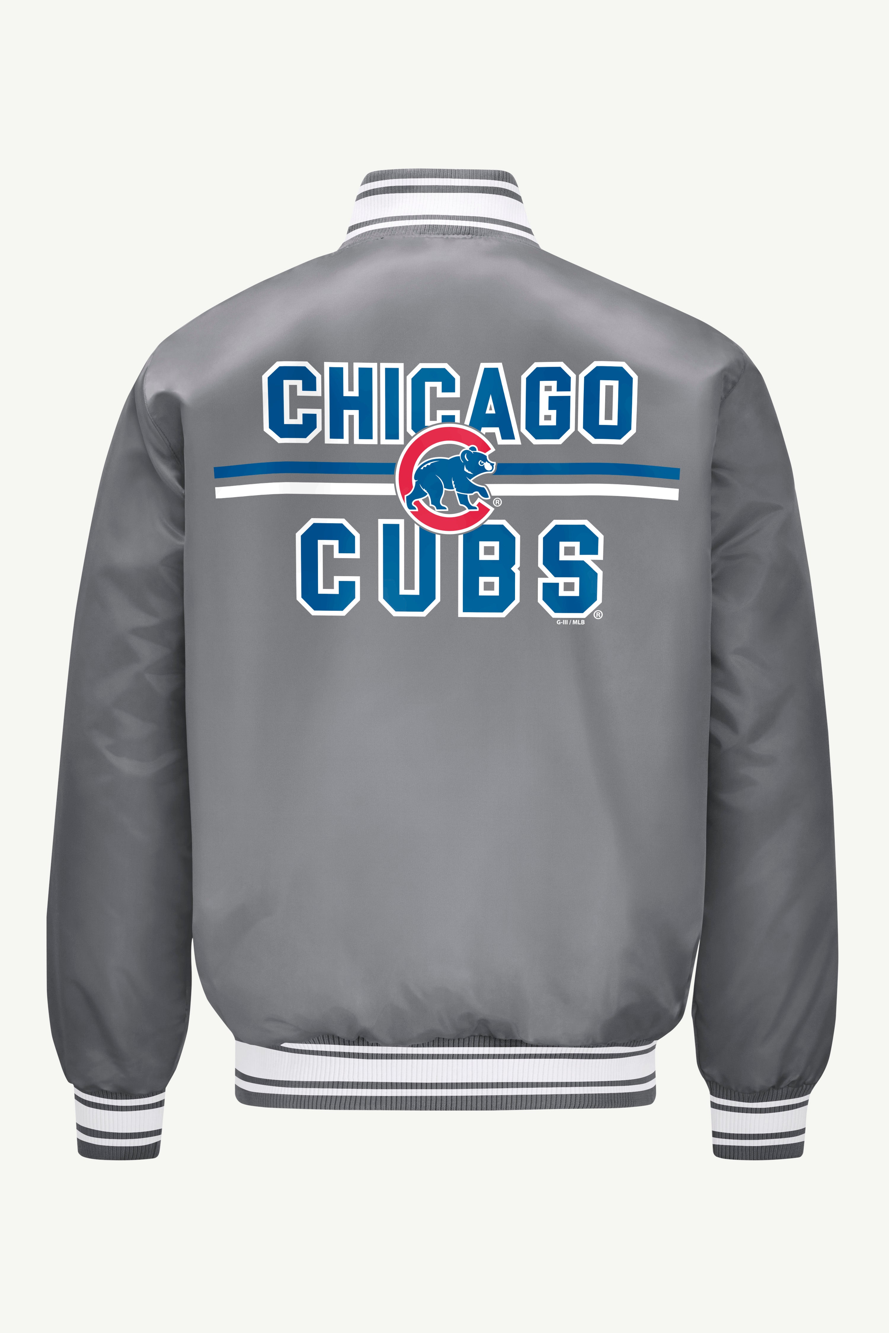 MENS CHICAGO CUBS SATIN VARISTY JACKET View 3 MENS CHICAGO CUBS SATIN VARISTY JACKET View 3