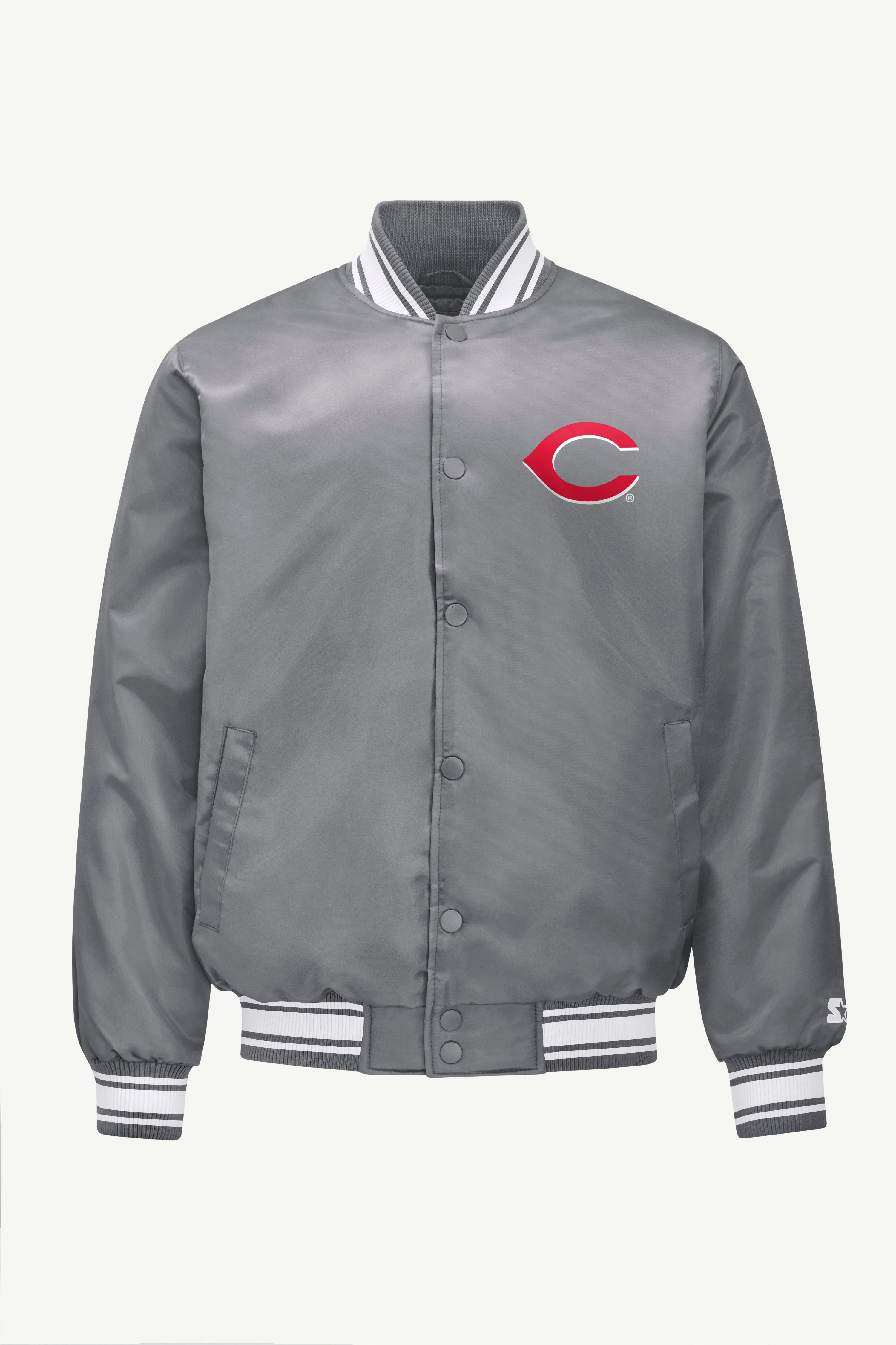 MENS CINCINNATI REDS SATIN VARISTY JACKET View 4 | Cincinnati Reds MENS CINCINNATI REDS SATIN VARISTY JACKET View 4 | Cincinnati Reds