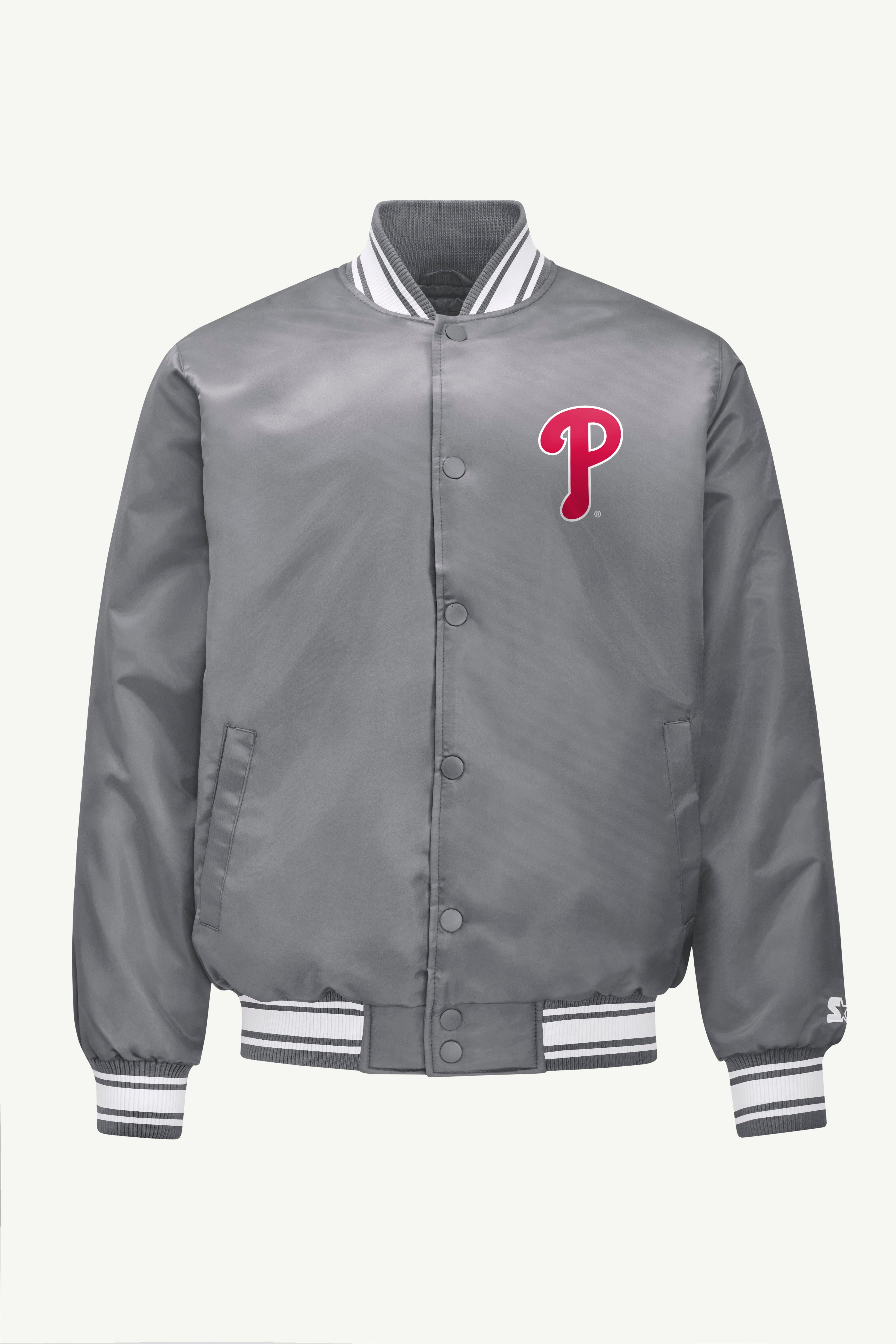MENS PHILADELPHIA PHILLIES SATIN VARISTY JACKET View 4 MENS PHILADELPHIA PHILLIES SATIN VARISTY JACKET View 4