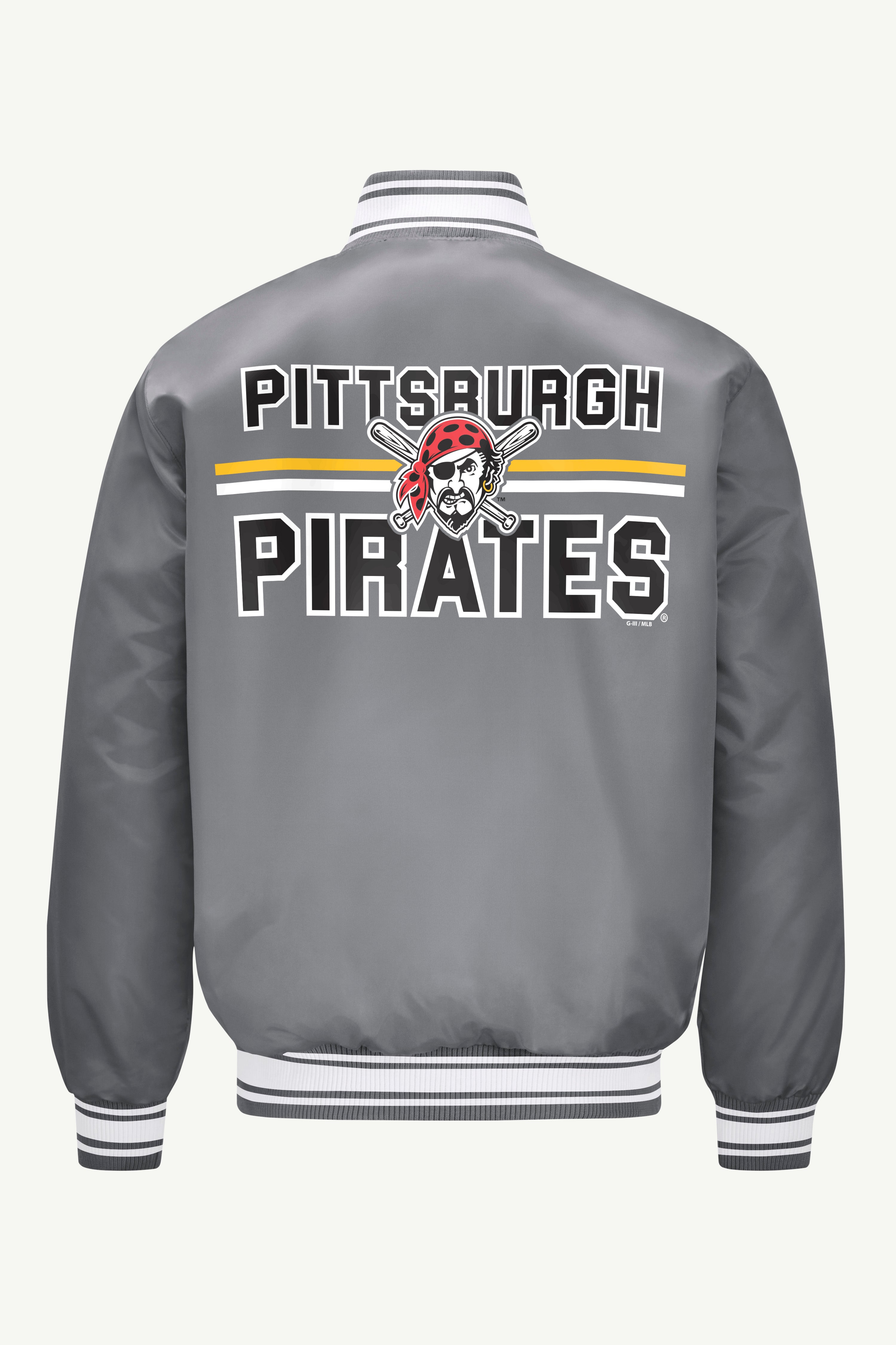 MENS PITTSBURGH PIRATES SATIN VARISTY JACKET View 3 MENS PITTSBURGH PIRATES SATIN VARISTY JACKET View 3