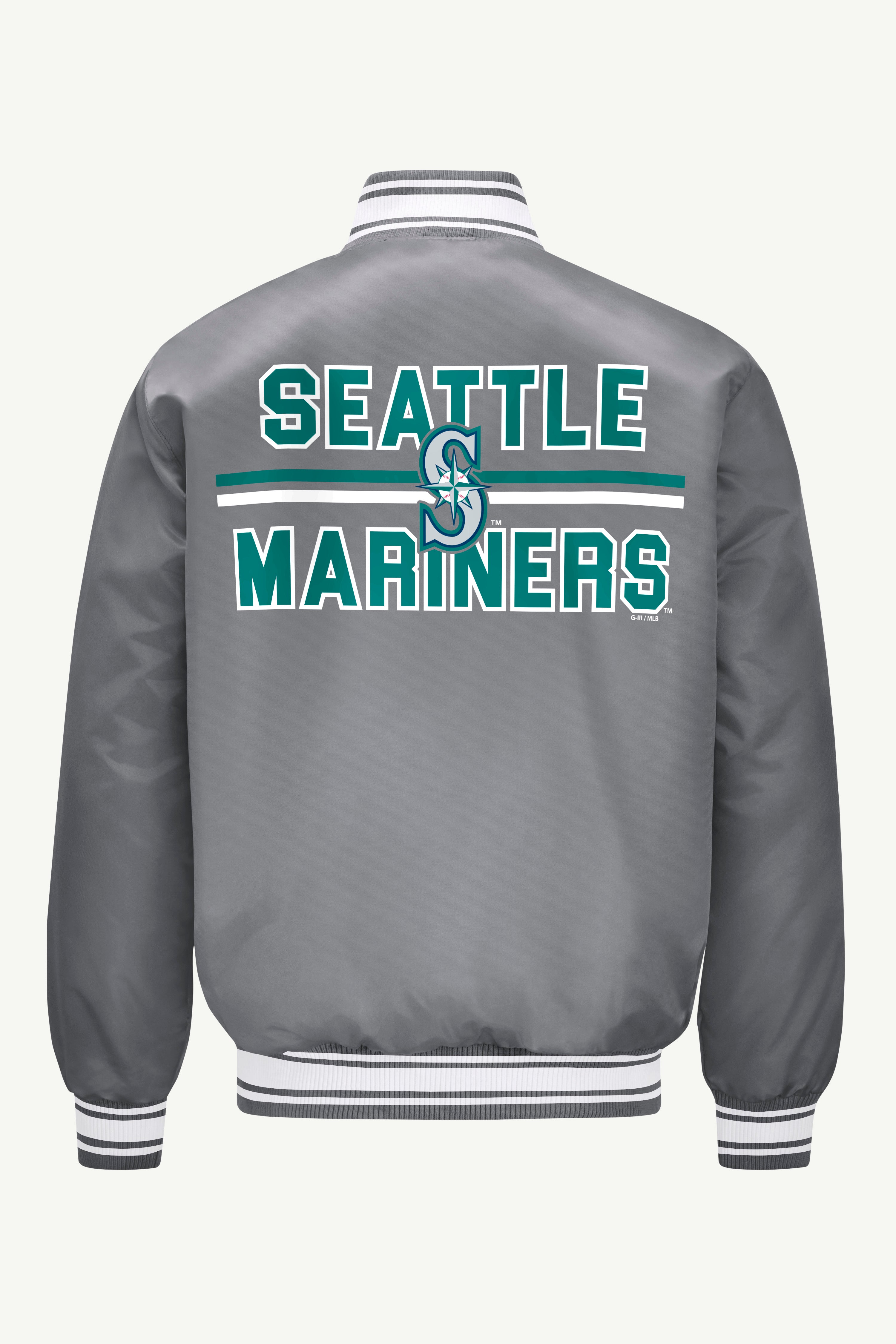 MENS SEATTLE MARINERS SATIN VARISTY JACKET View 3 MENS SEATTLE MARINERS SATIN VARISTY JACKET View 3