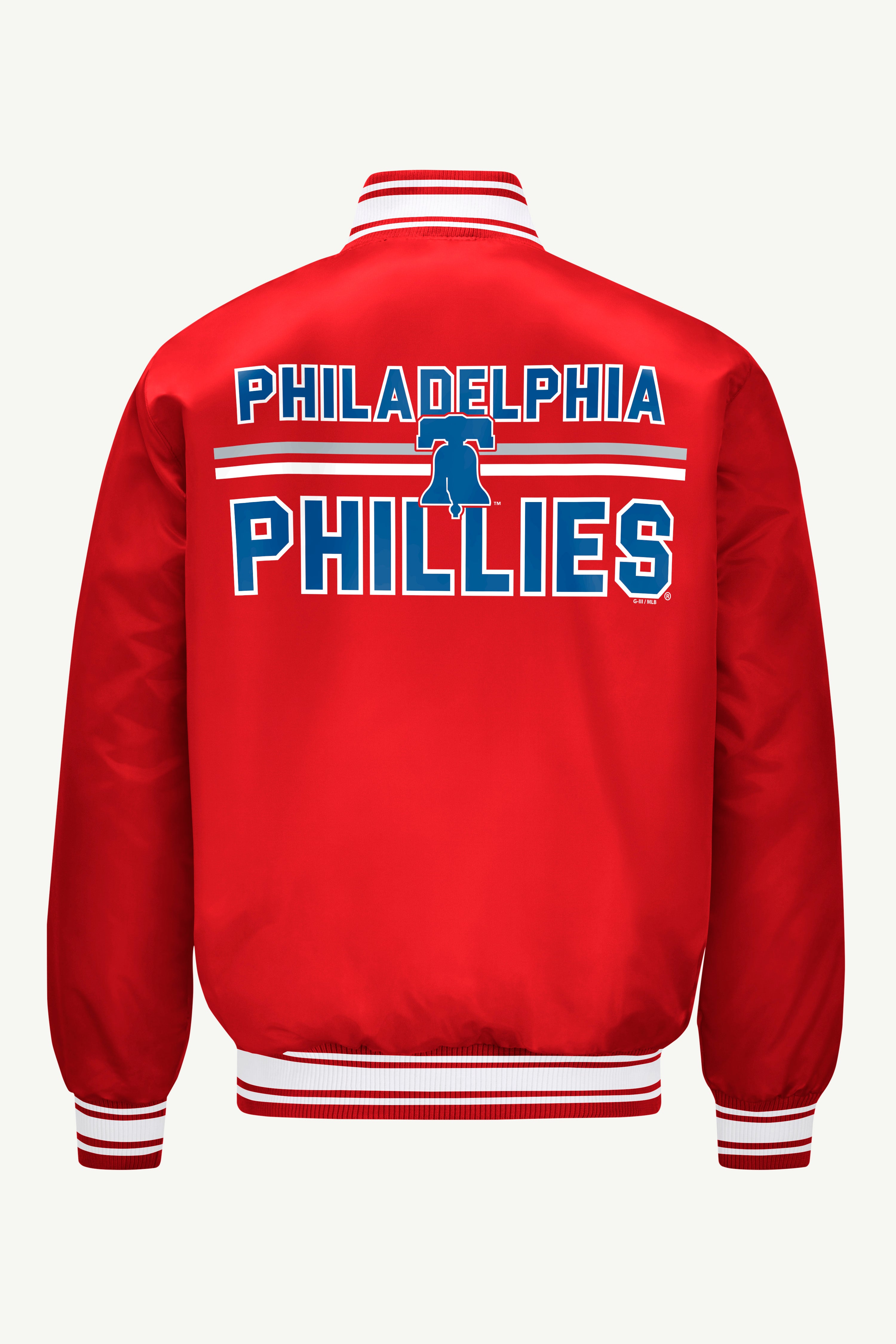 MENS PHILADELPHIA PHILLIES SATIN VARISTY JACKET View 3 MENS PHILADELPHIA PHILLIES SATIN VARISTY JACKET View 3