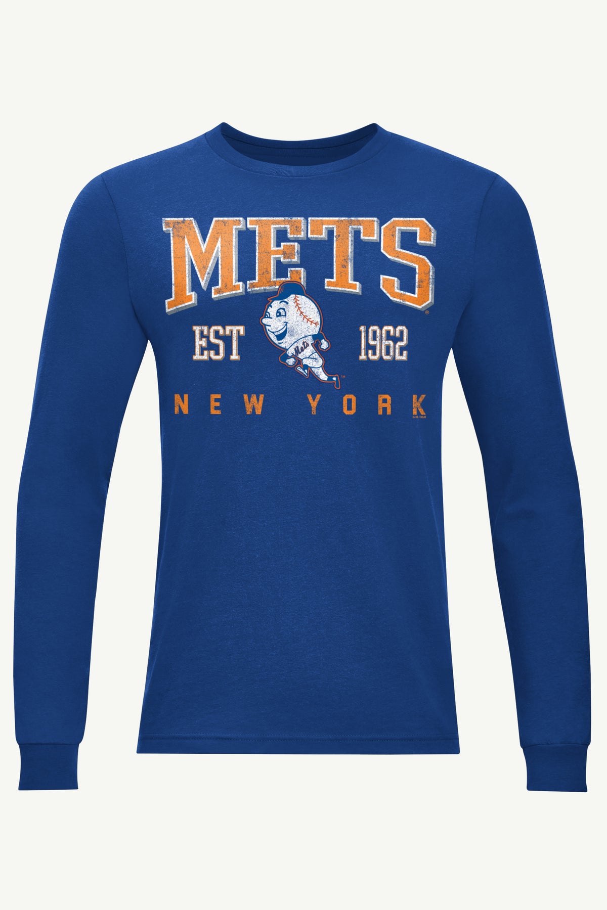 Mens New York Mets Retro Long Sleeve T Shirt | MLB | Starter display picture 1