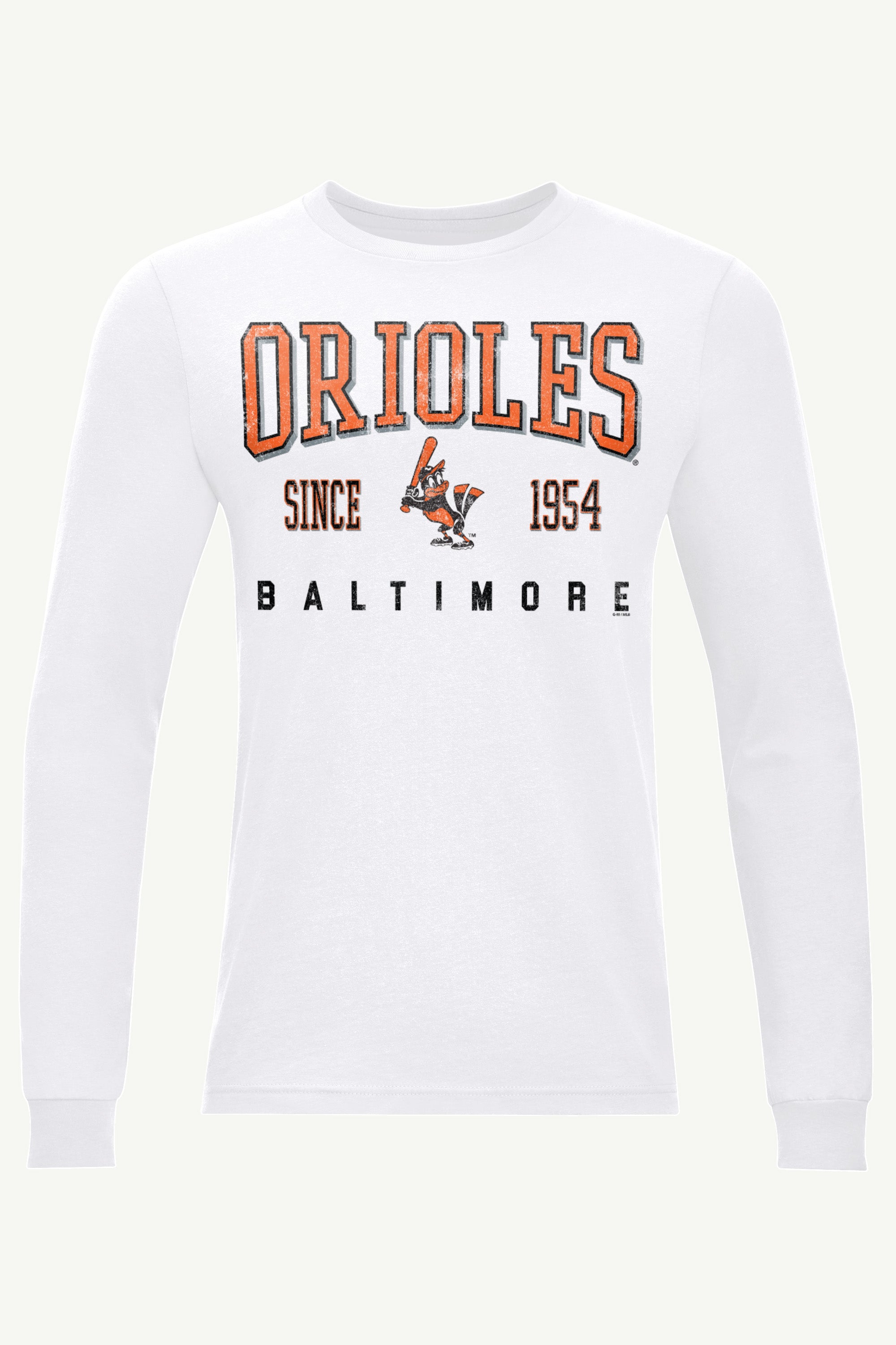 MENS BALTIMORE ORIOLES RETRO LONG SLEEVE T SHIRT View 1 | Baltimore Orioles MENS BALTIMORE ORIOLES RETRO LONG SLEEVE T SHIRT View 1 | Baltimore Orioles