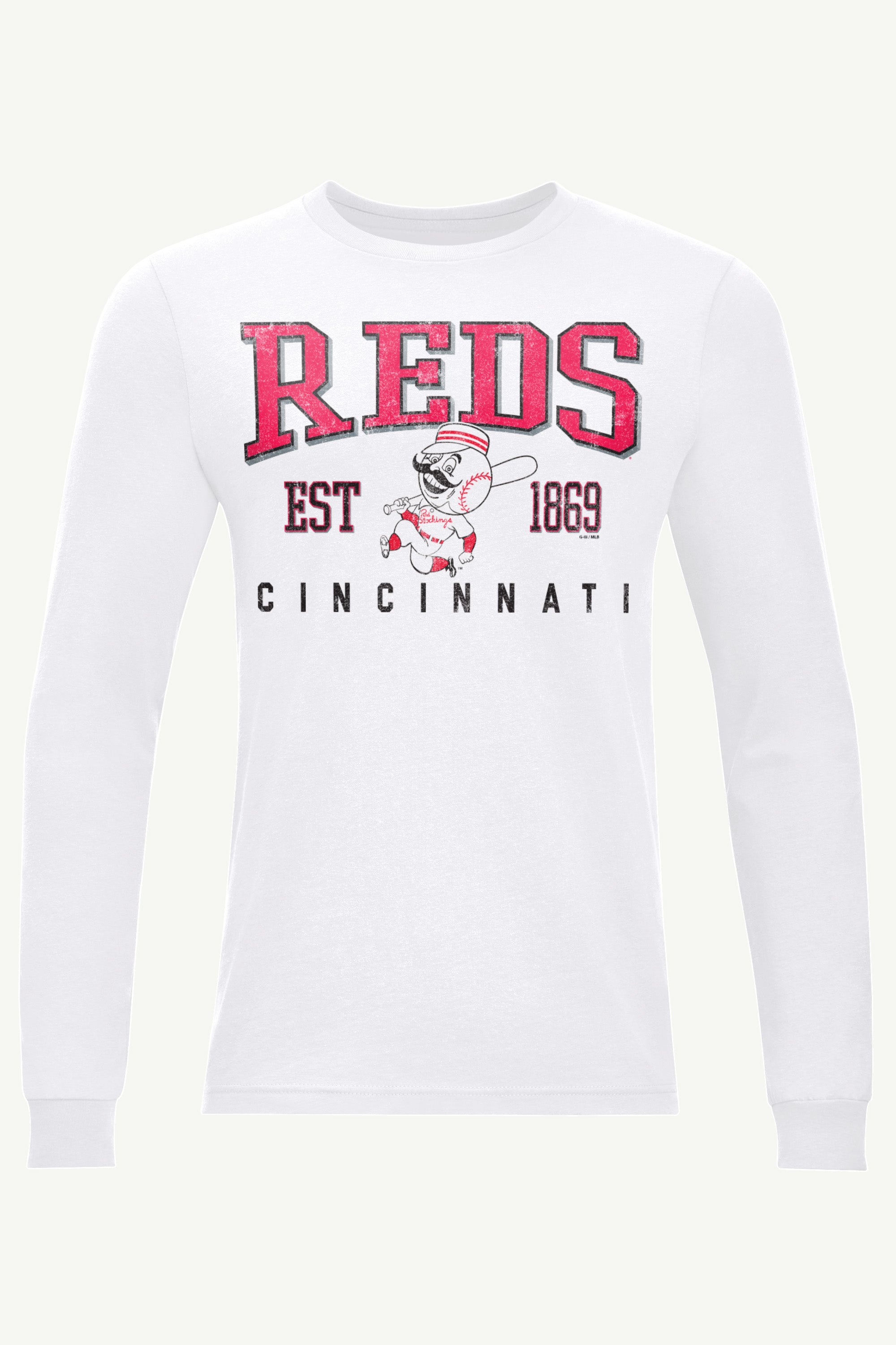 MENS CINCINNATI REDS RETRO LONG SLEEVE T SHIRT View 1 | Cincinnati Reds MENS CINCINNATI REDS RETRO LONG SLEEVE T SHIRT View 1 | Cincinnati Reds