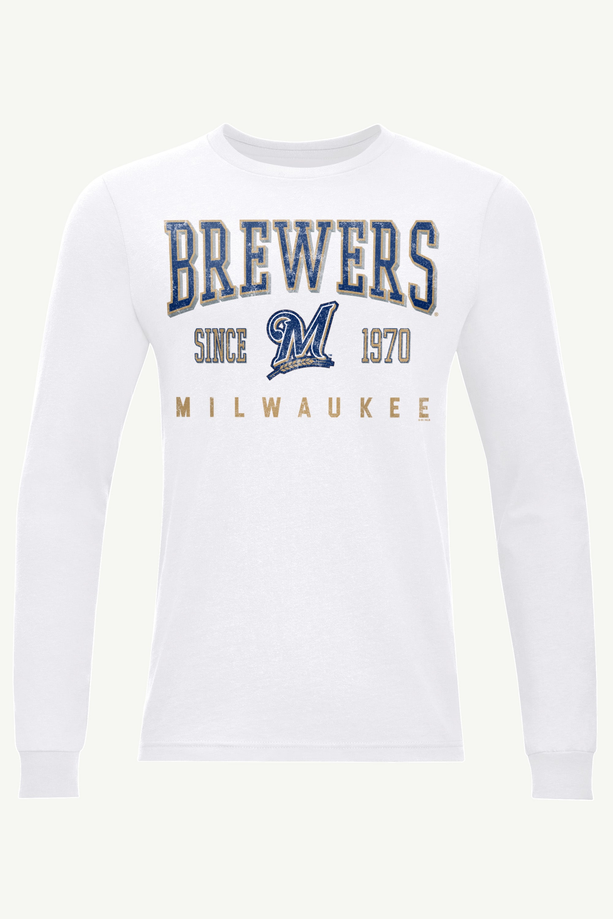 MENS MILWAUKEE BREWERS RETRO LONG SLEEVE T SHIRT View 1 | Milwaukee Brewers MENS MILWAUKEE BREWERS RETRO LONG SLEEVE T SHIRT View 1 | Milwaukee Brewers
