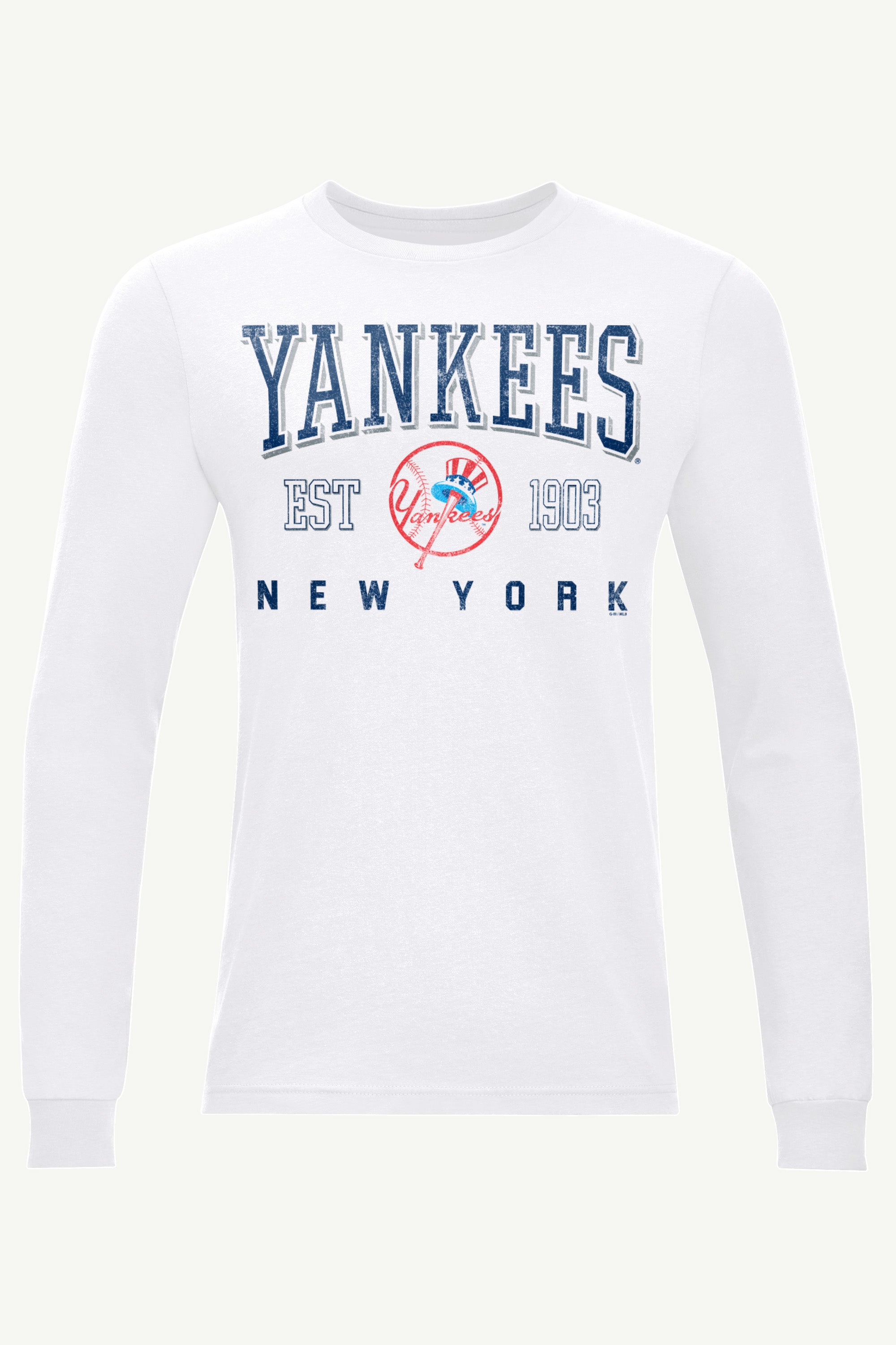 MENS NEW YORK YANKEES RETRO LONG SLEEVE T SHIRT View 1 | DTG MENS NEW YORK YANKEES RETRO LONG SLEEVE T SHIRT View 1 | DTG