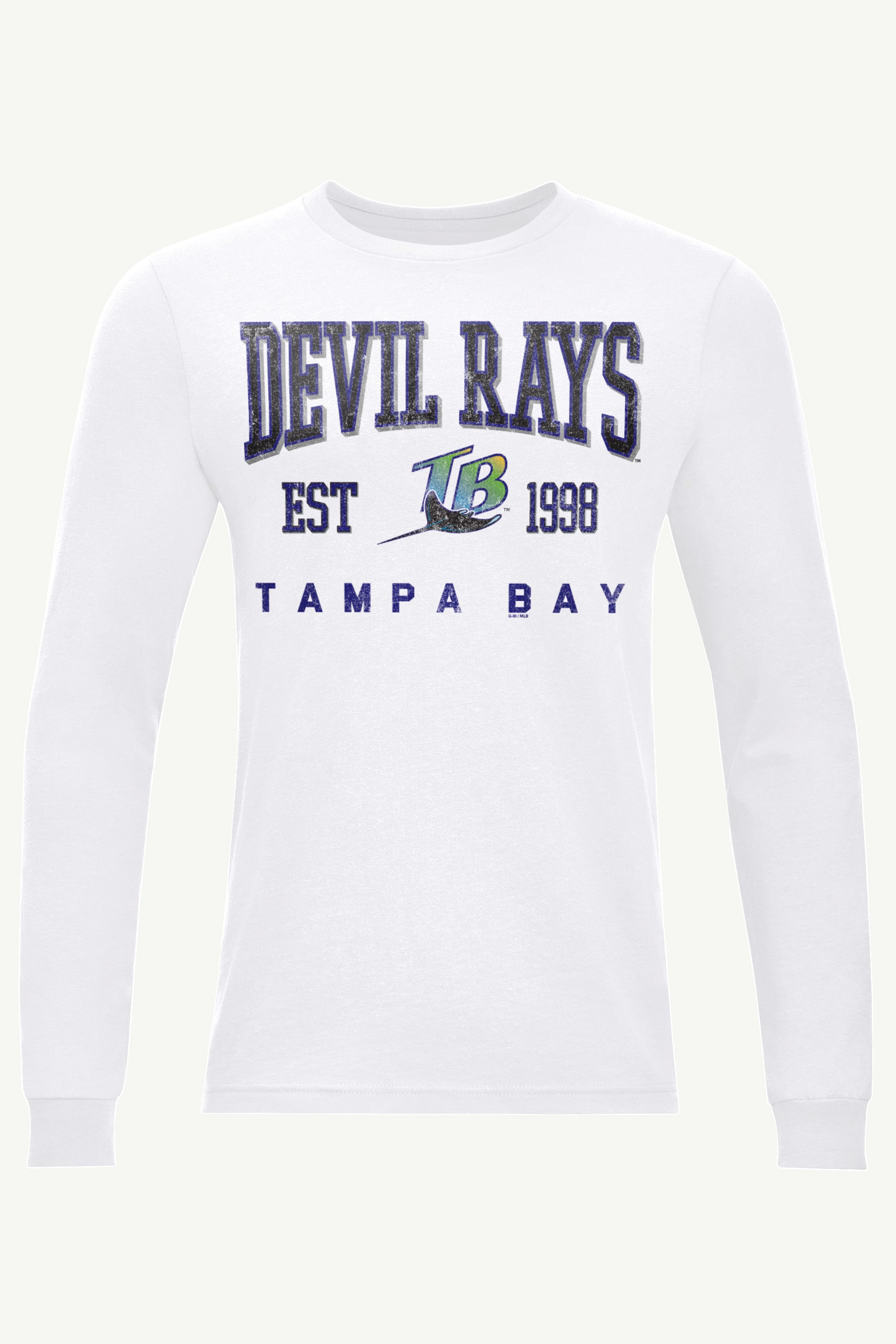 MENS TAMPA BAY RAYS RETRO LONG SLEEVE T SHIRT View 1 | Tampa Bay Rays MENS TAMPA BAY RAYS RETRO LONG SLEEVE T SHIRT View 1 | Tampa Bay Rays