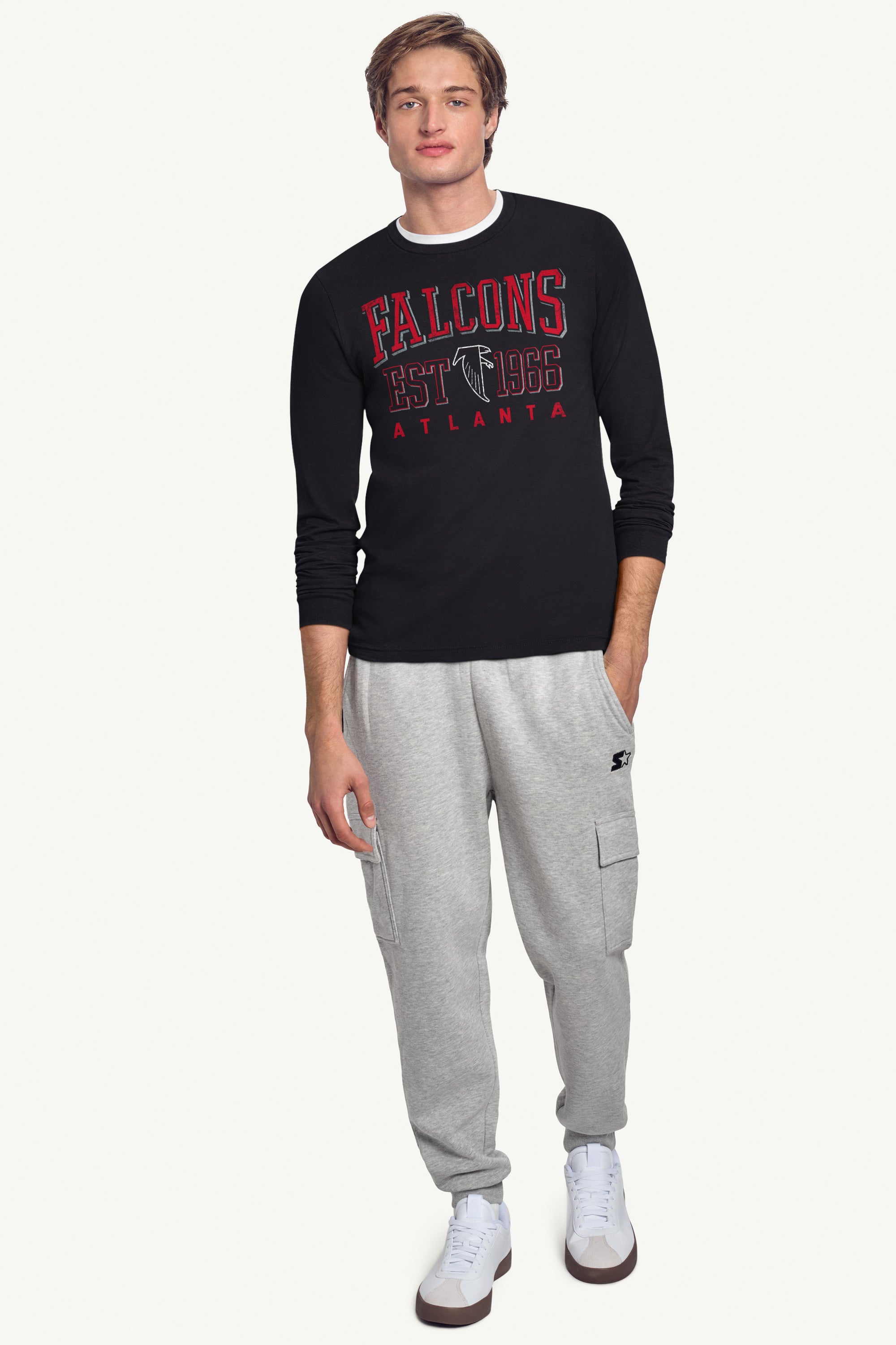 MENS ATLANTA FALCONS RETRO LONG SLEEVE T SHIRT View 2 | Atlanta Falcons MENS ATLANTA FALCONS RETRO LONG SLEEVE T SHIRT View 2 | Atlanta Falcons