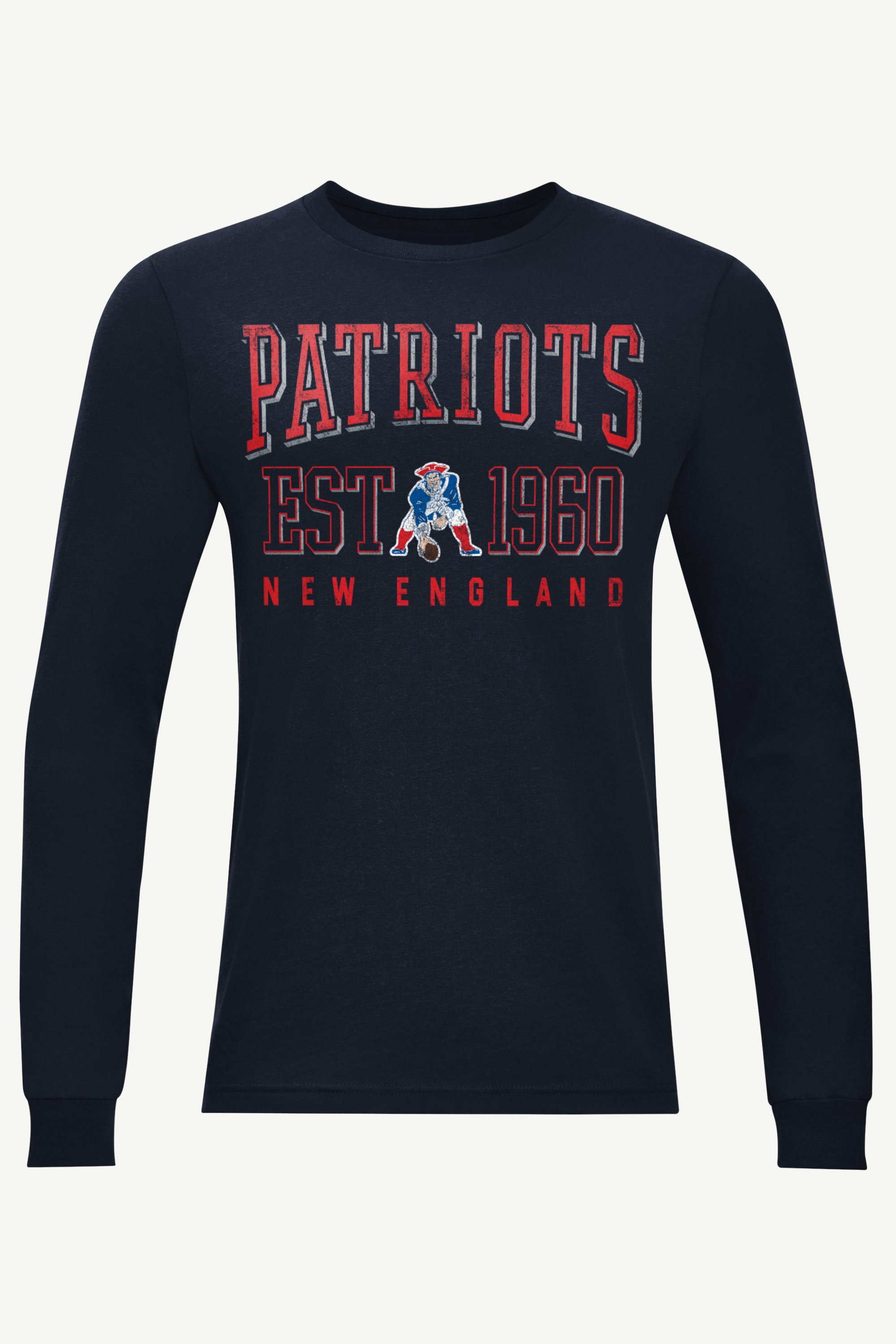 MENS NEW ENGLAND PATRIOTS RETRO LONG SLEEVE T SHIRT View 1 | NFL MENS NEW ENGLAND PATRIOTS RETRO LONG SLEEVE T SHIRT View 1 | NFL